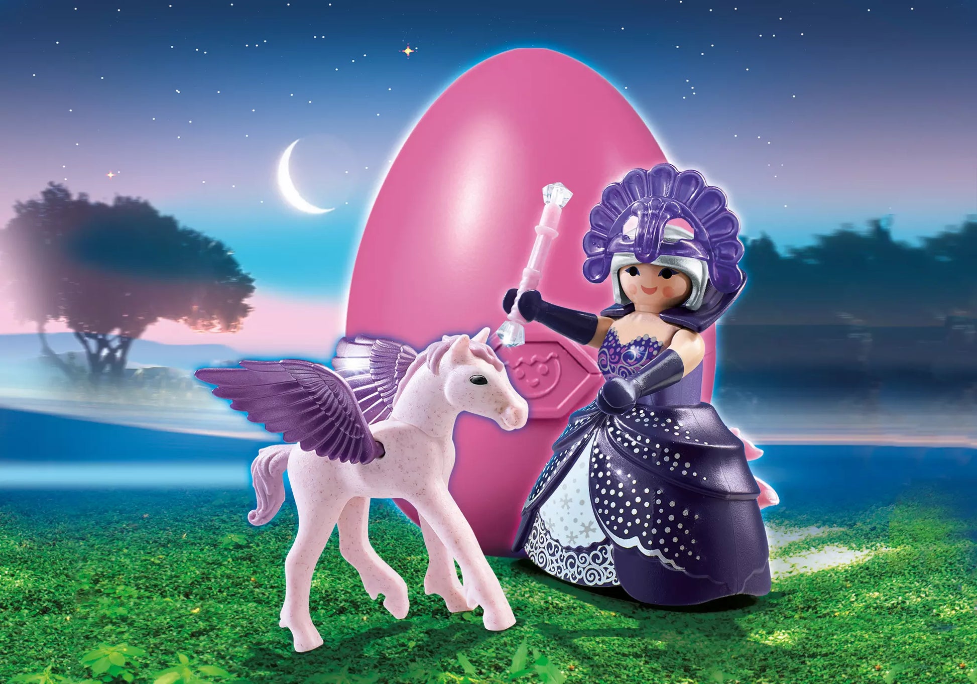 Playmobil 6837 Osterei Mondscheinkönigin mit Baby Pegasus - plegobil