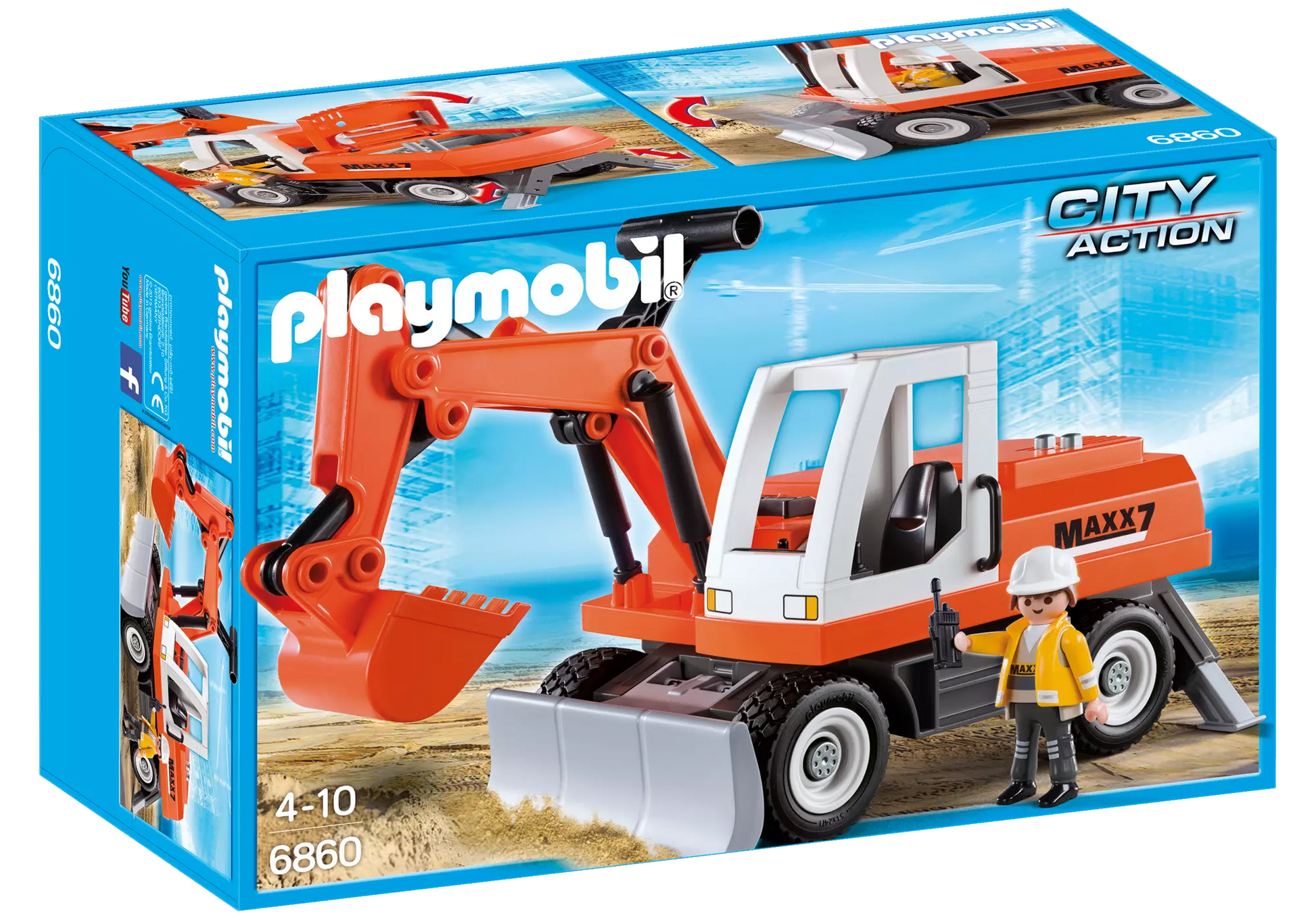 Playmobil 6860 City Action Schaufelbagger mit Räumschild - plegobil