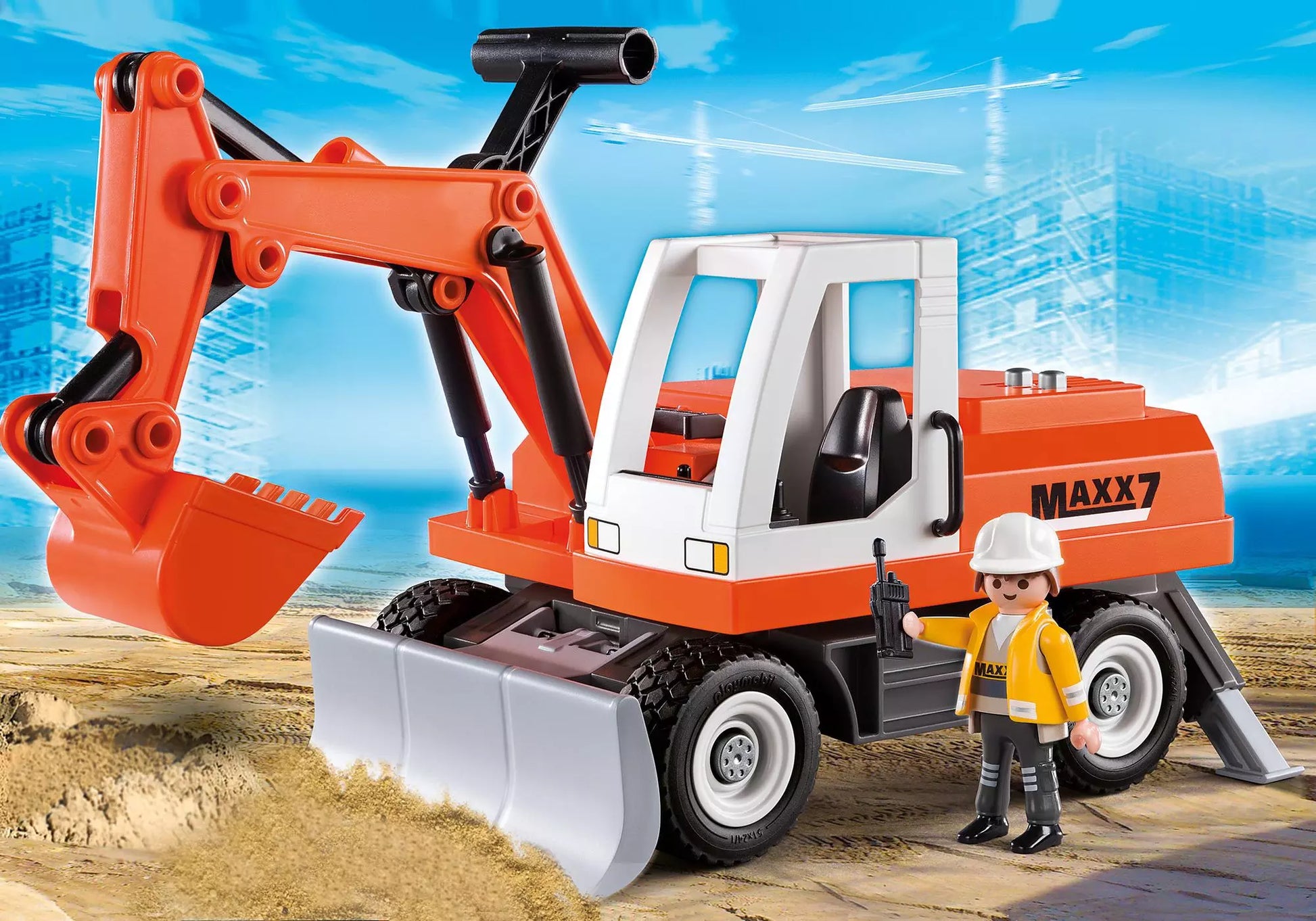 Playmobil 6860 City Action Schaufelbagger mit Räumschild - plegobil