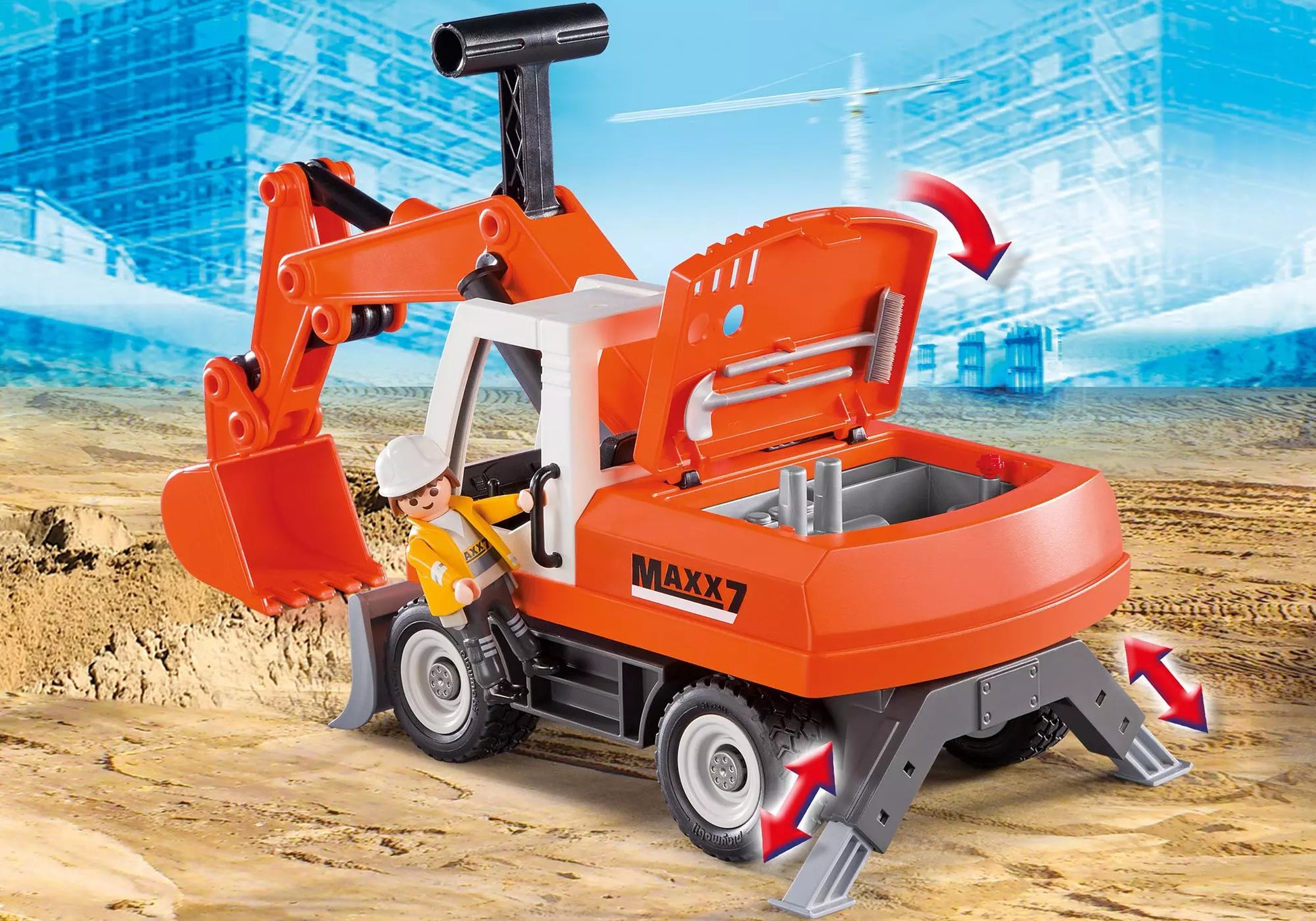 Playmobil 6860 City Action Schaufelbagger mit Räumschild - plegobil