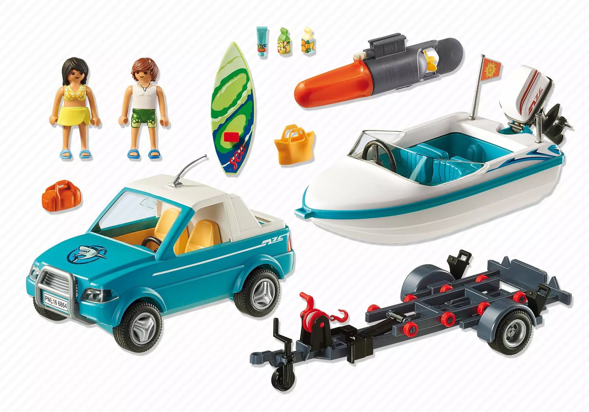 Playmobil 6864 Summer Fun Surfer-Pickup mit Speedboat - plegobil