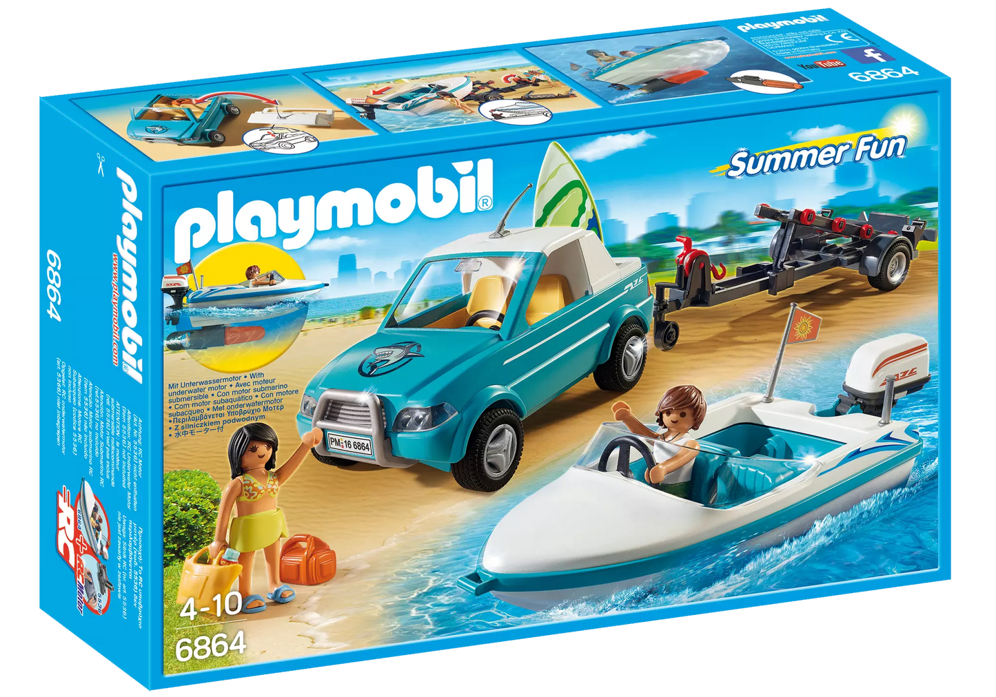 Playmobil 6864 Summer Fun Surfer-Pickup mit Speedboat - plegobil