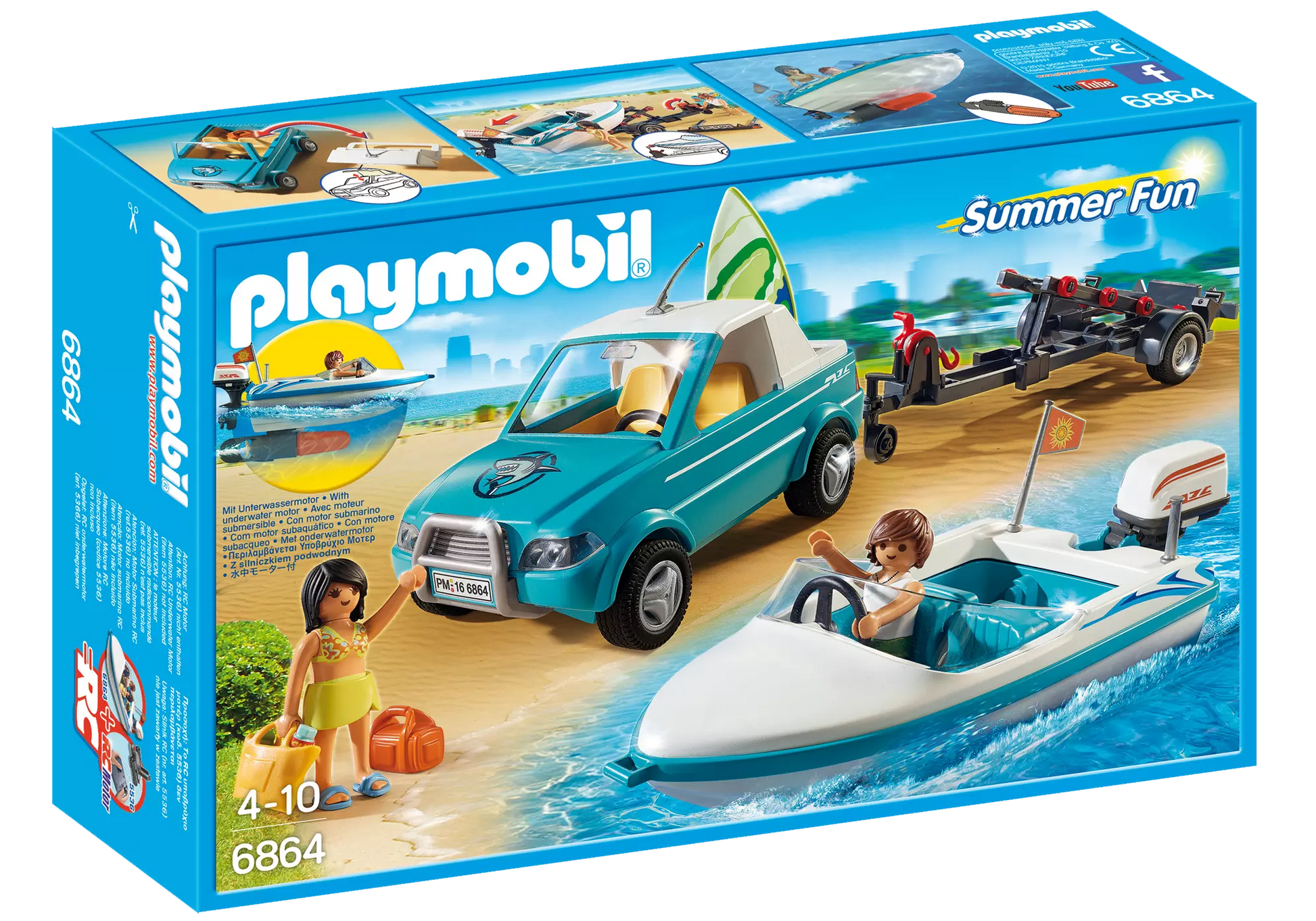Playmobil 6864 Summer Fun Surfer-Pickup mit Speedboat - plegobil
