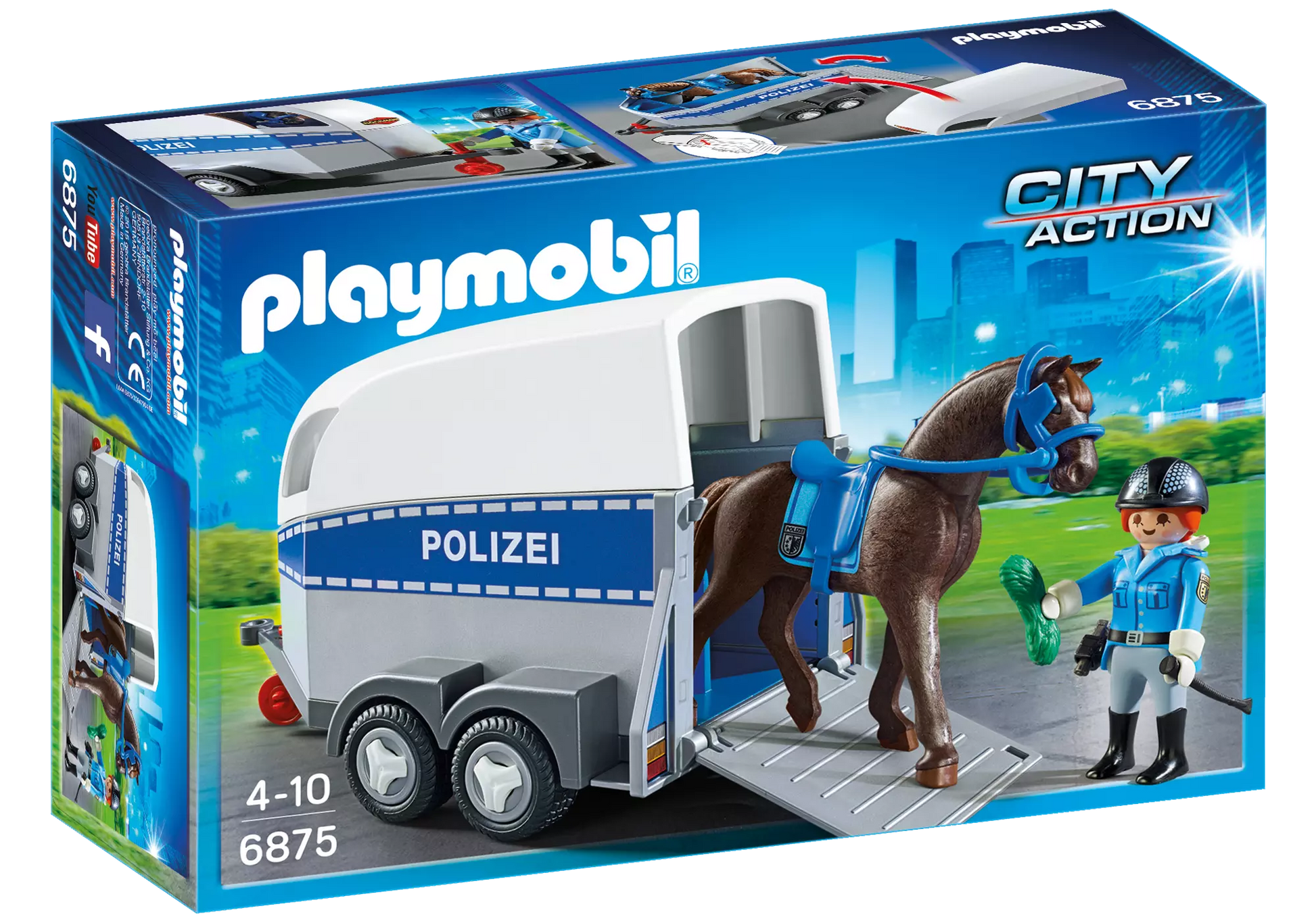 Playmobil 6875 City Action Berittene Polizei mit Anhänger - plegobil