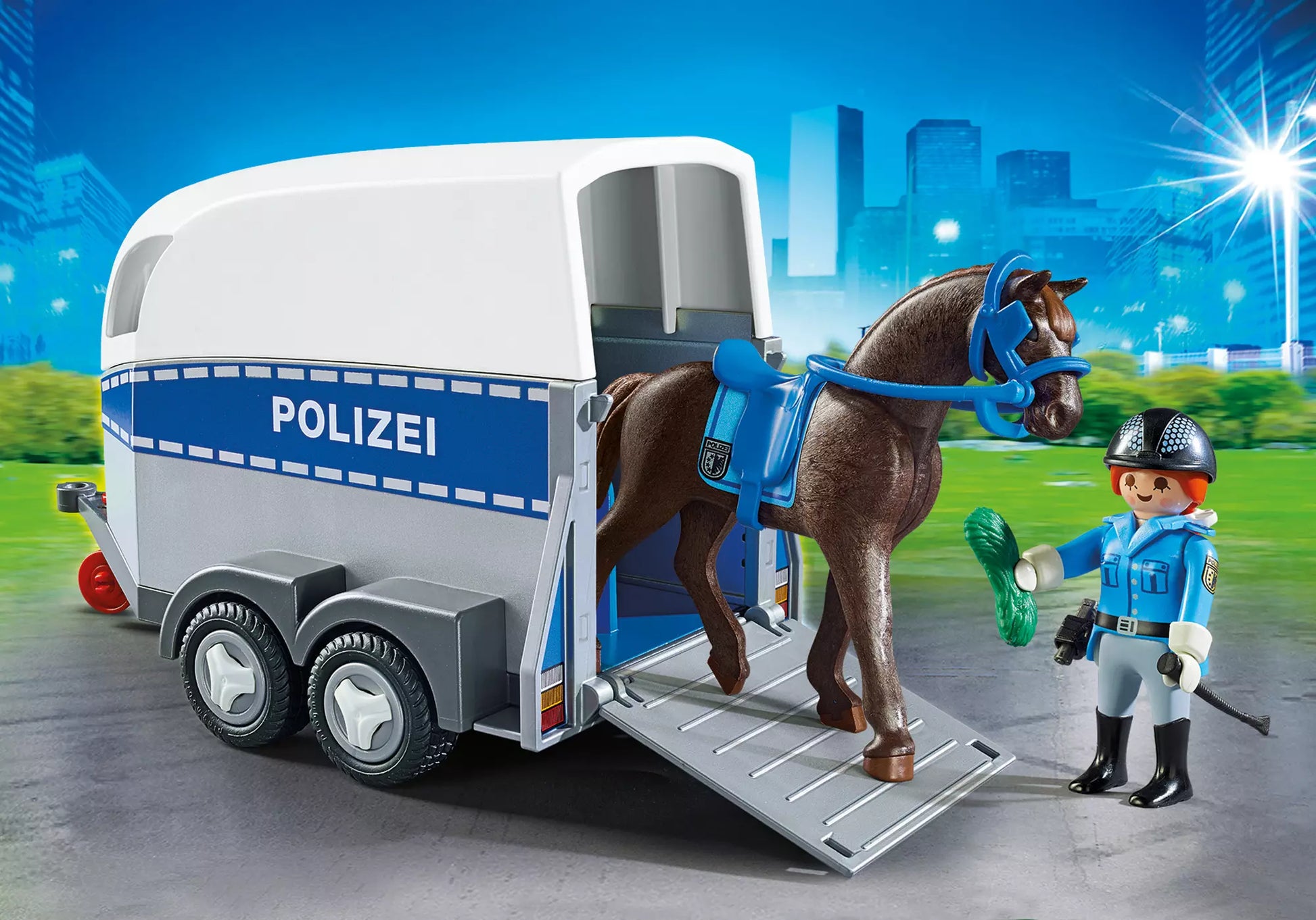 Playmobil 6875 City Action Berittene Polizei mit Anhänger - plegobil