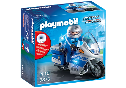 Playmobil 6876 City Action Motorradstreife mit LED Blinklicht - plegobil