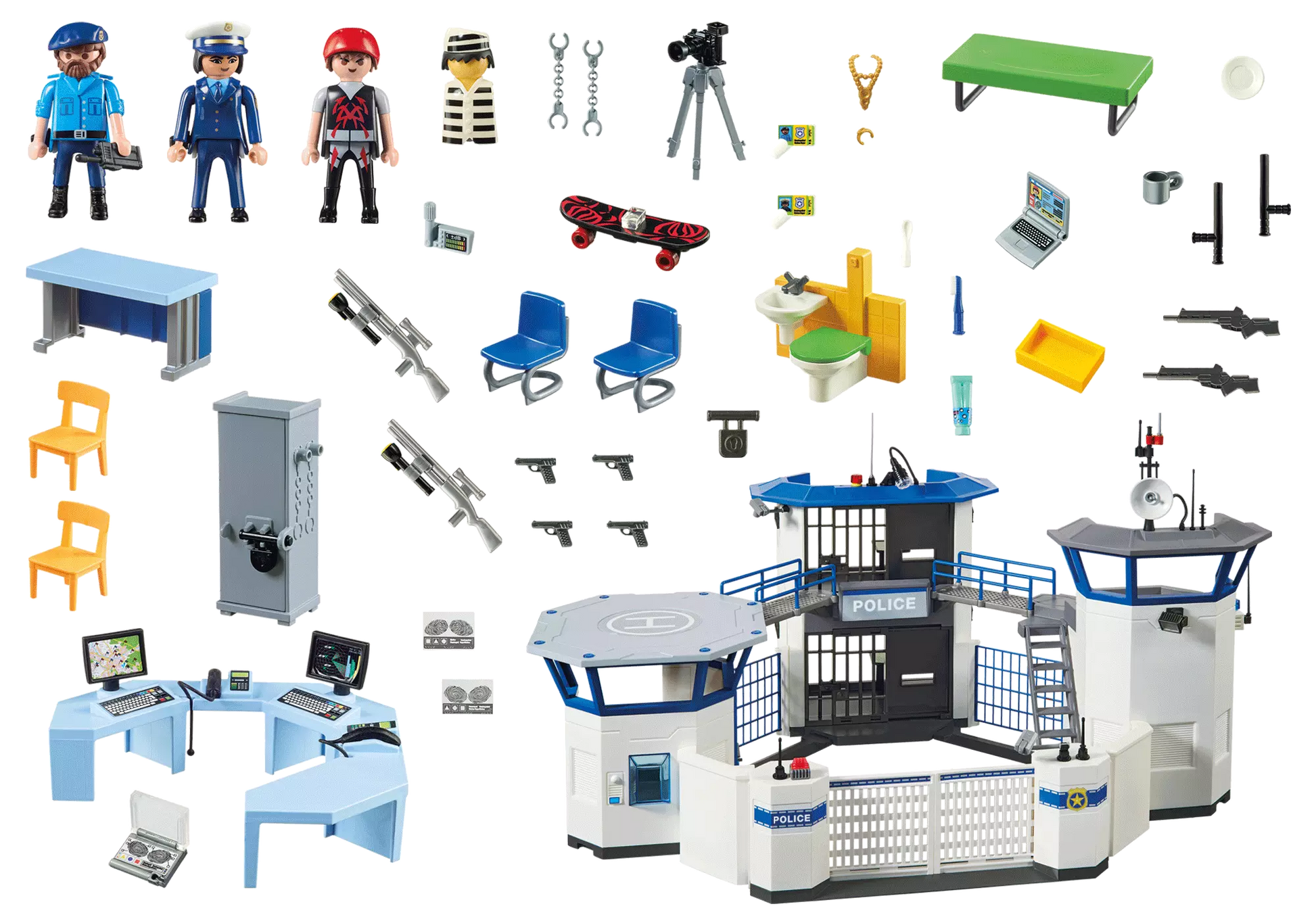 Playmobil 6919 City Action Polizei-Kommandozentrale mit Gefängnis - plegobil