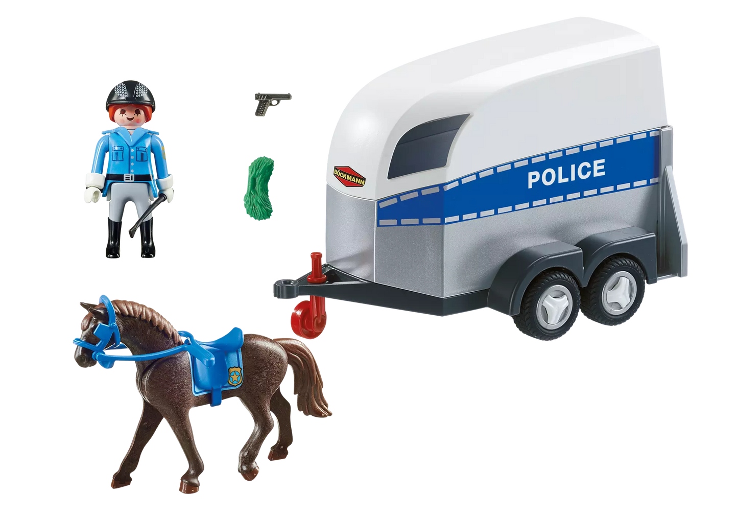 Playmobil 6922 City Action Polizeipferd mit Anhänger - plegobil