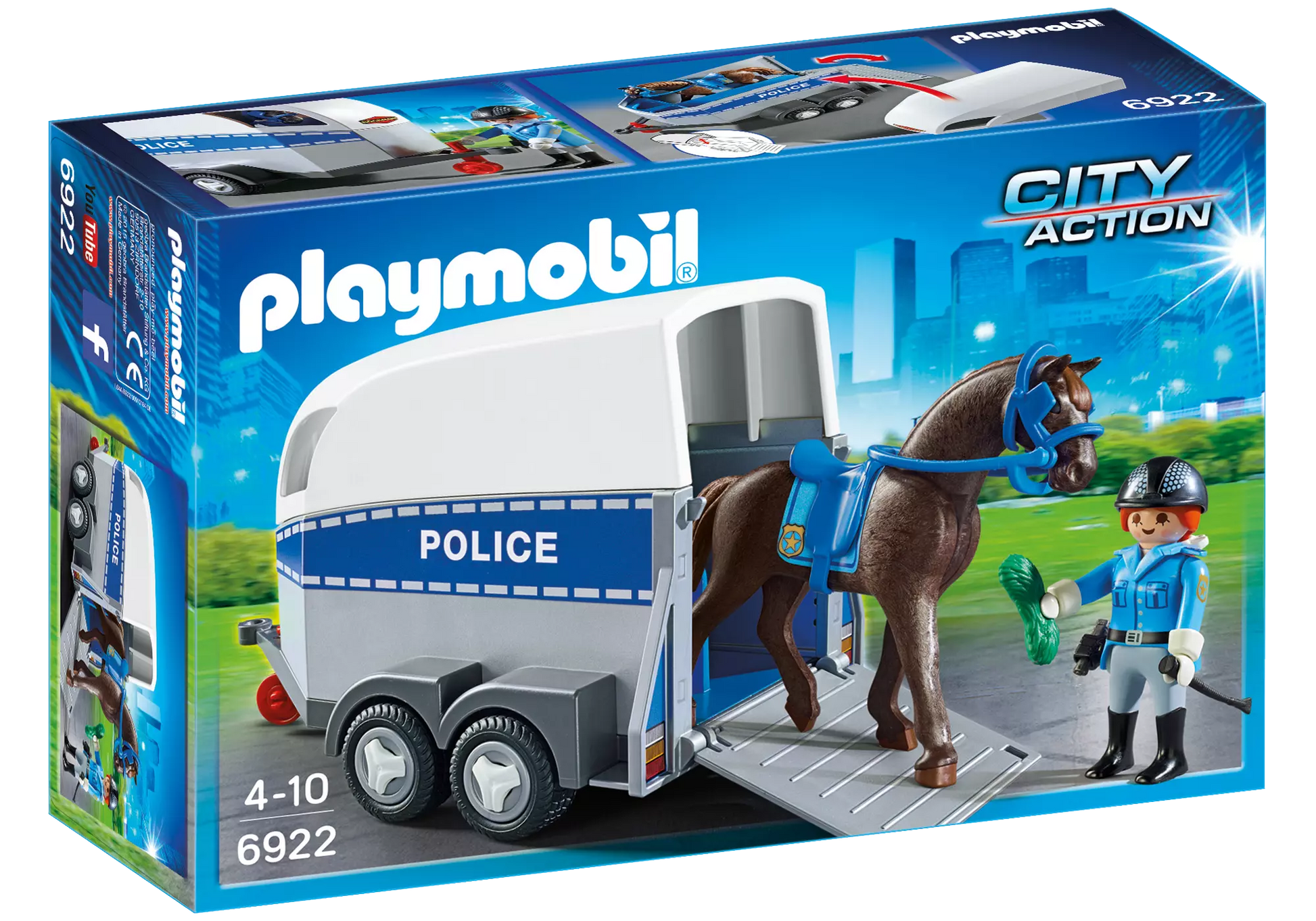 Playmobil 6922 City Action Polizeipferd mit Anhänger - plegobil