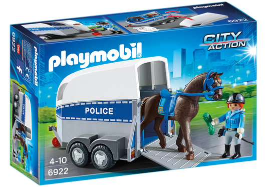 Playmobil 6922 City Action Polizeipferd mit Anhänger - plegobil