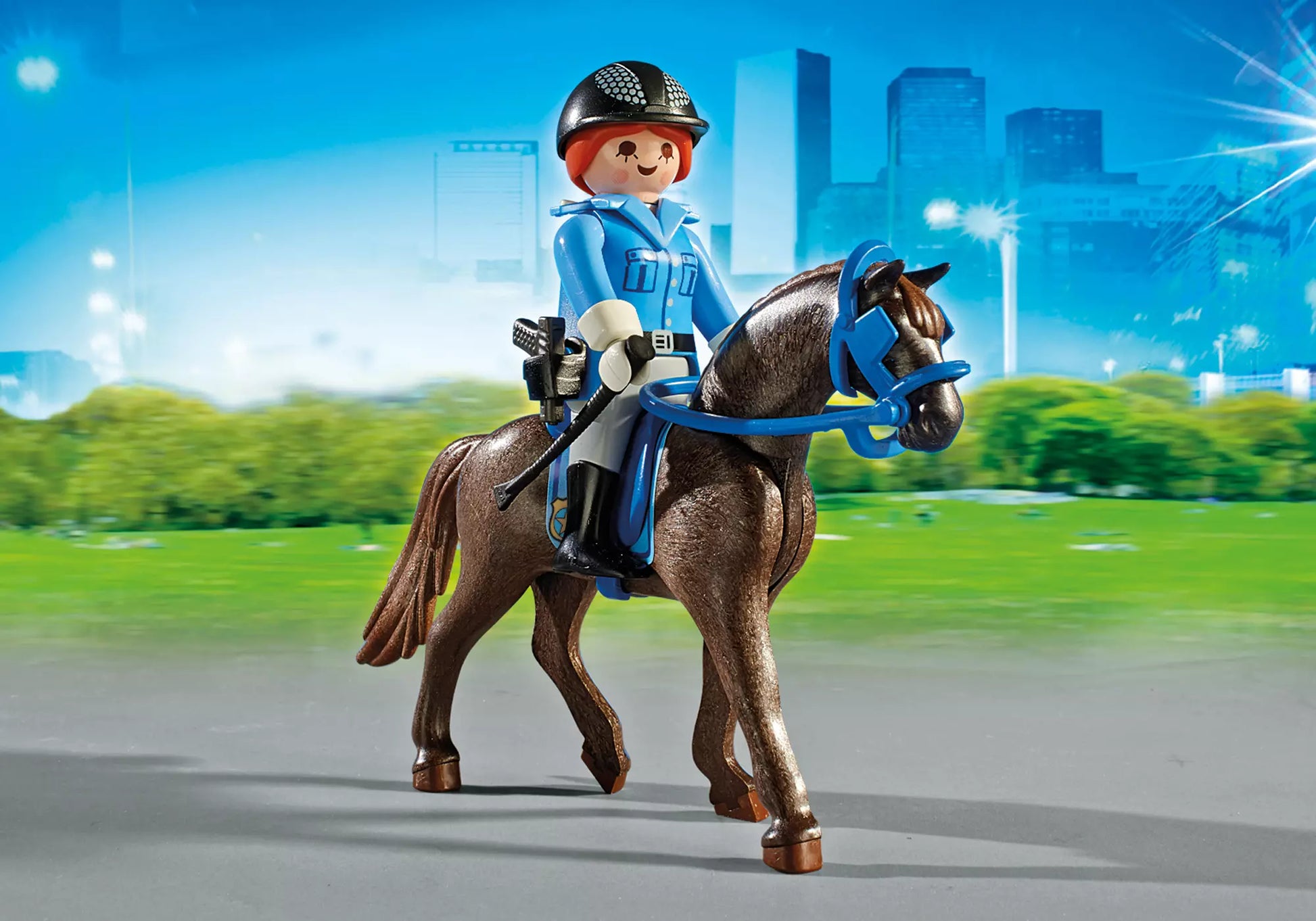 Playmobil 6922 City Action Polizeipferd mit Anhänger - plegobil