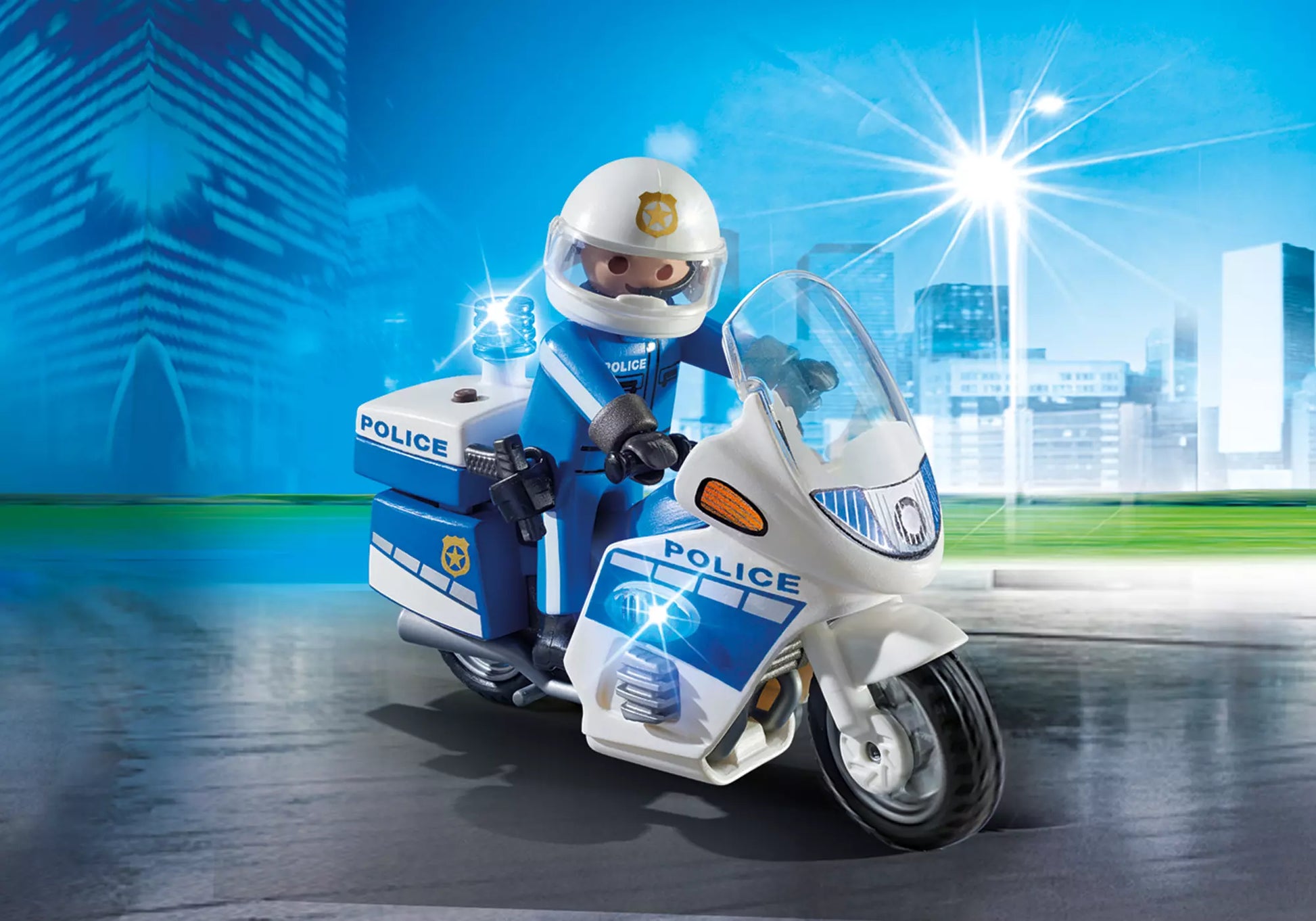 Playmobil 6923 City Action Polizeistreife mit LED Blinklicht - plegobil