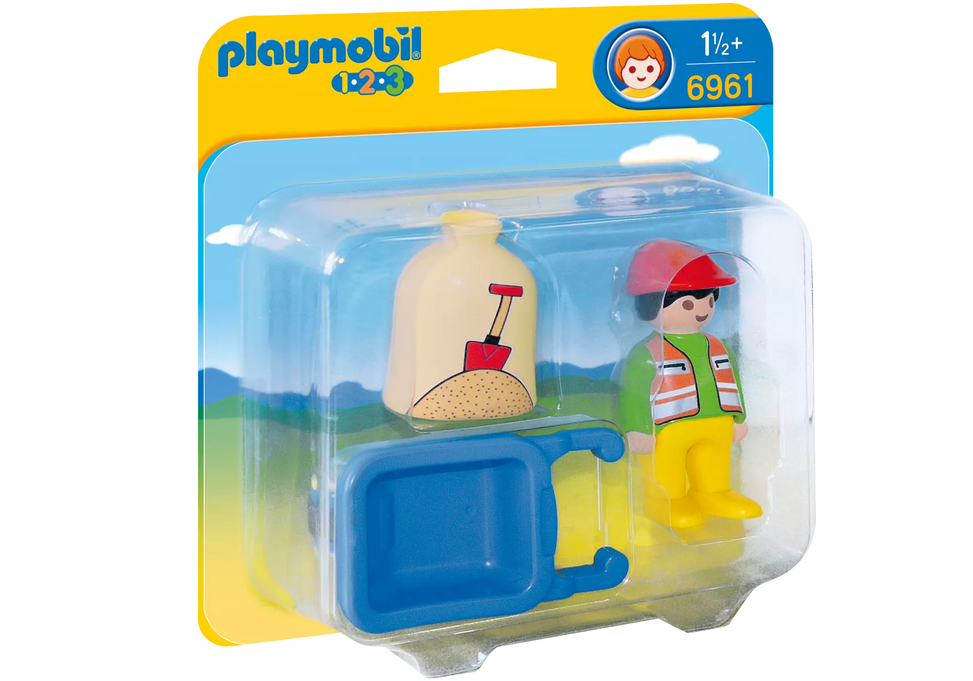 Playmobil 6961 1-2-3 Bauarbeiter mit Schubkarre - plegobil