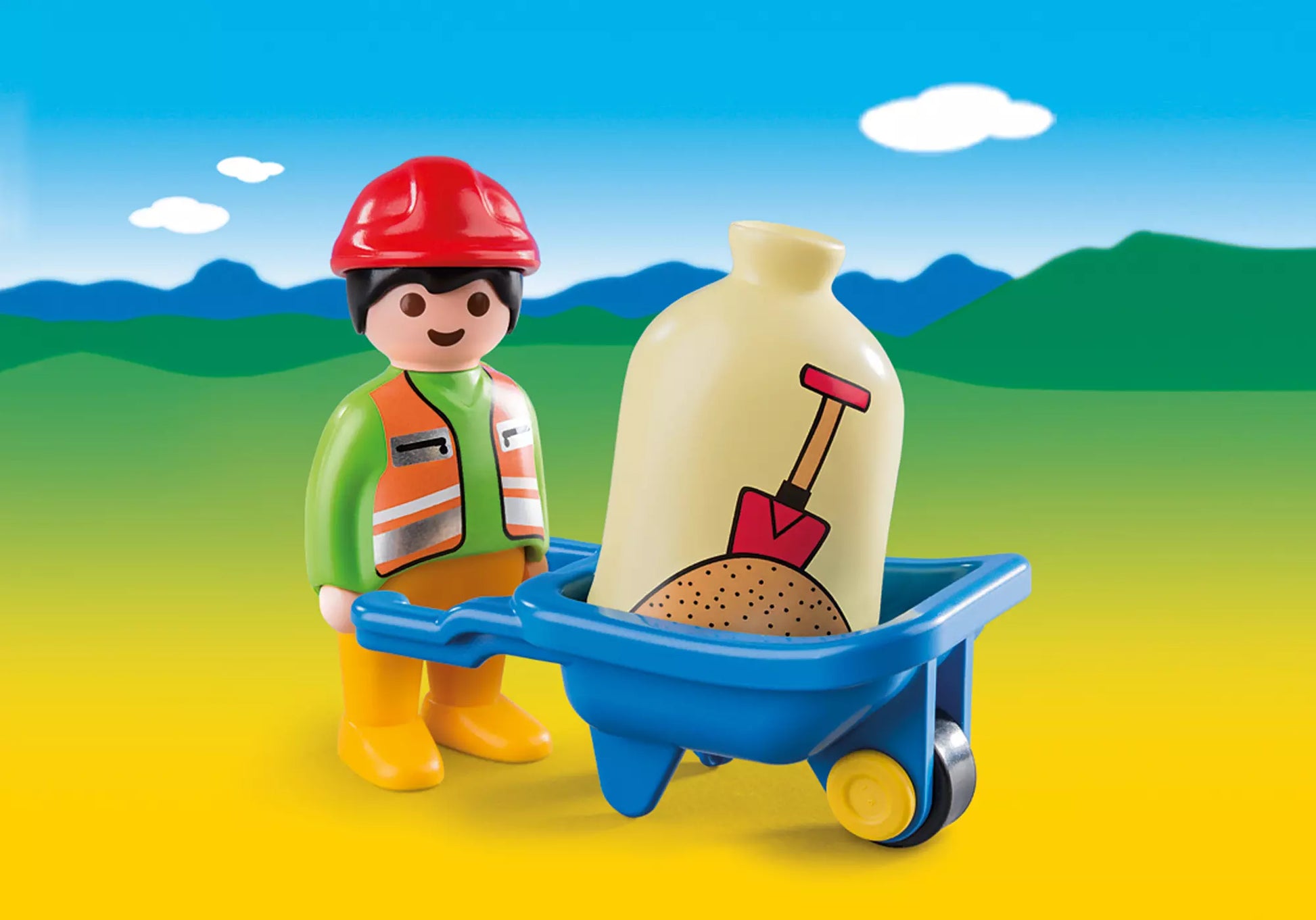 Playmobil 6961 1-2-3 Bauarbeiter mit Schubkarre - plegobil