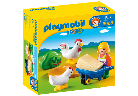 Playmobil 6965 1-2-3 Bäuerin mit Hühnern - plegobil