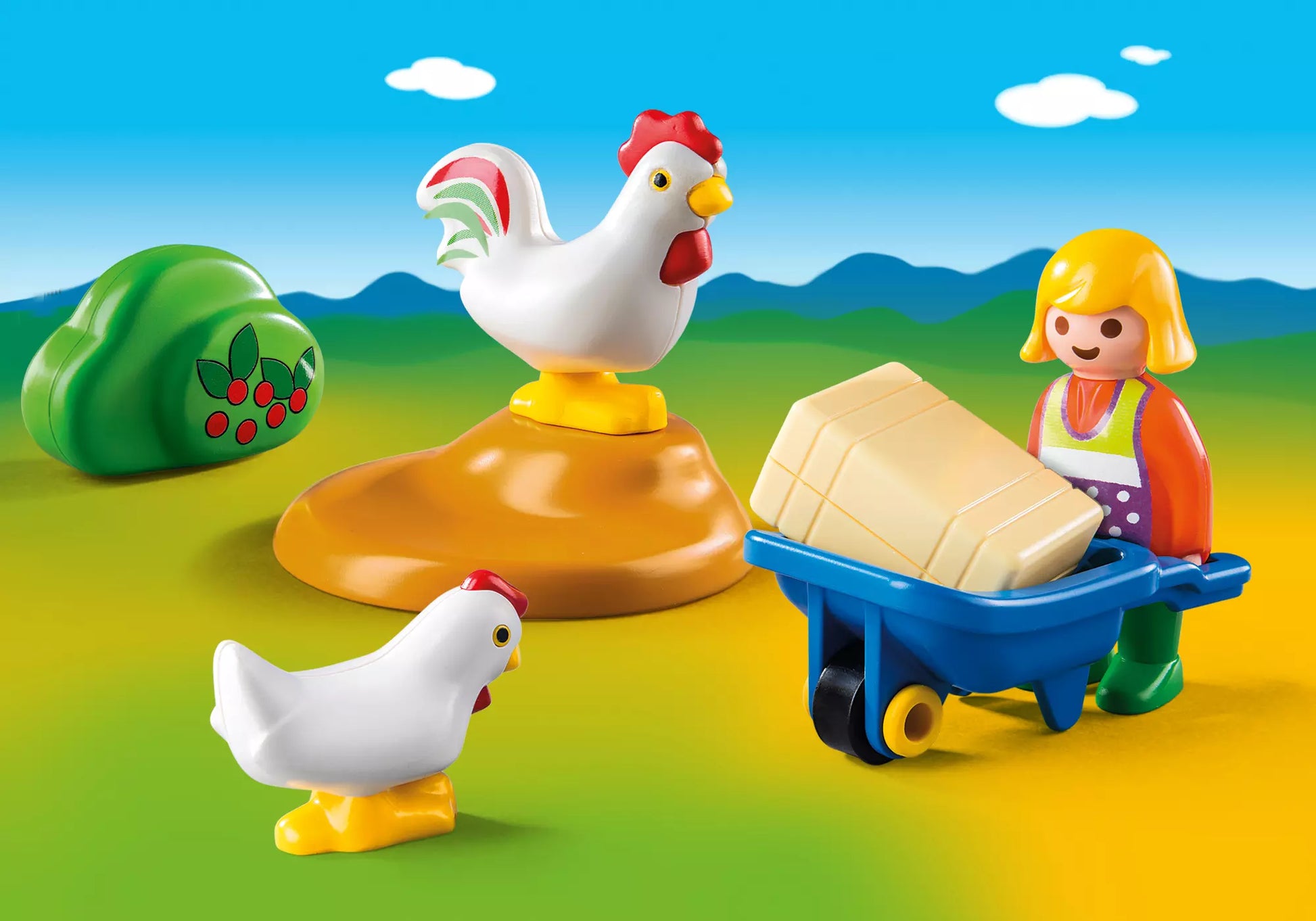 Playmobil 6965 1-2-3 Bäuerin mit Hühnern - plegobil