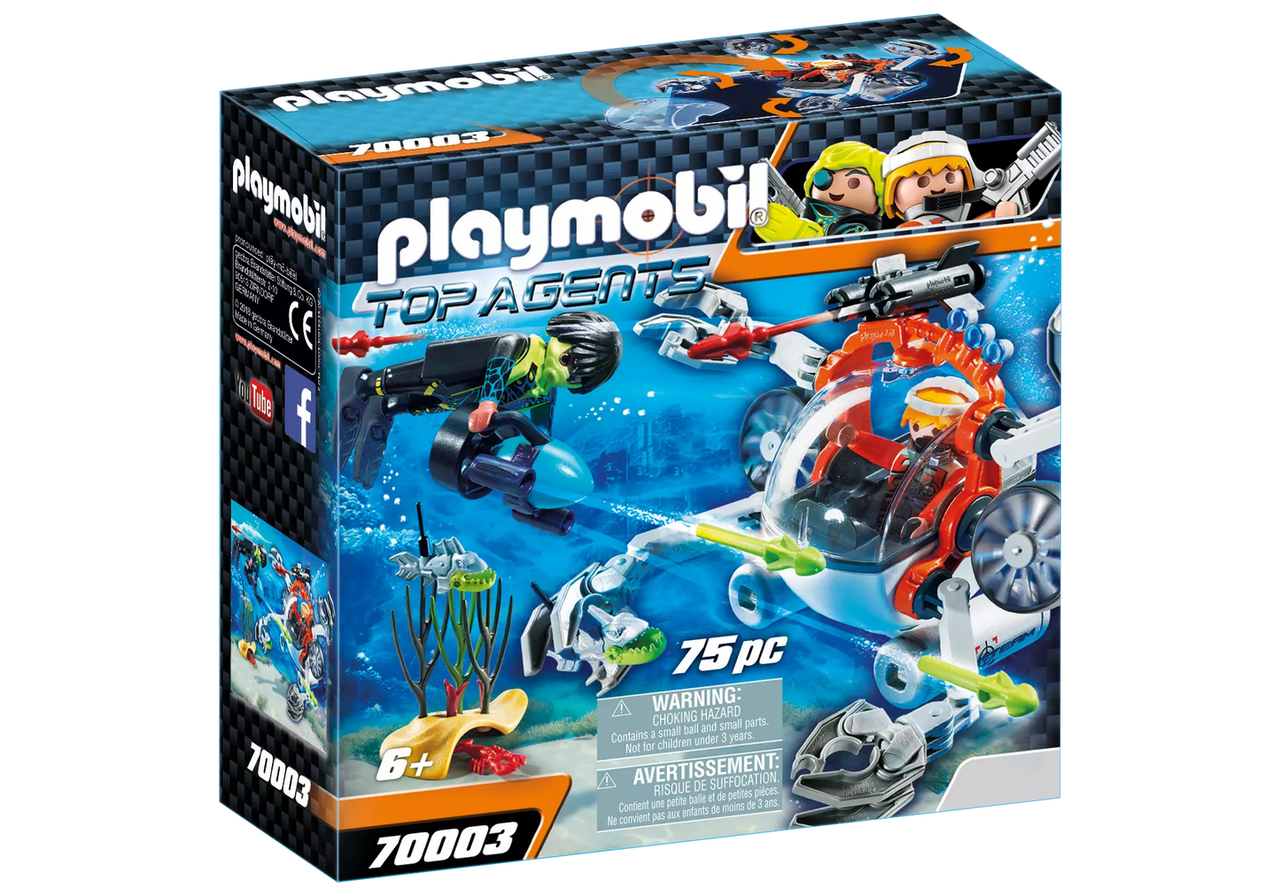 Playmobil 70003 Top Agents Spy Team Sub Bot - plegobil