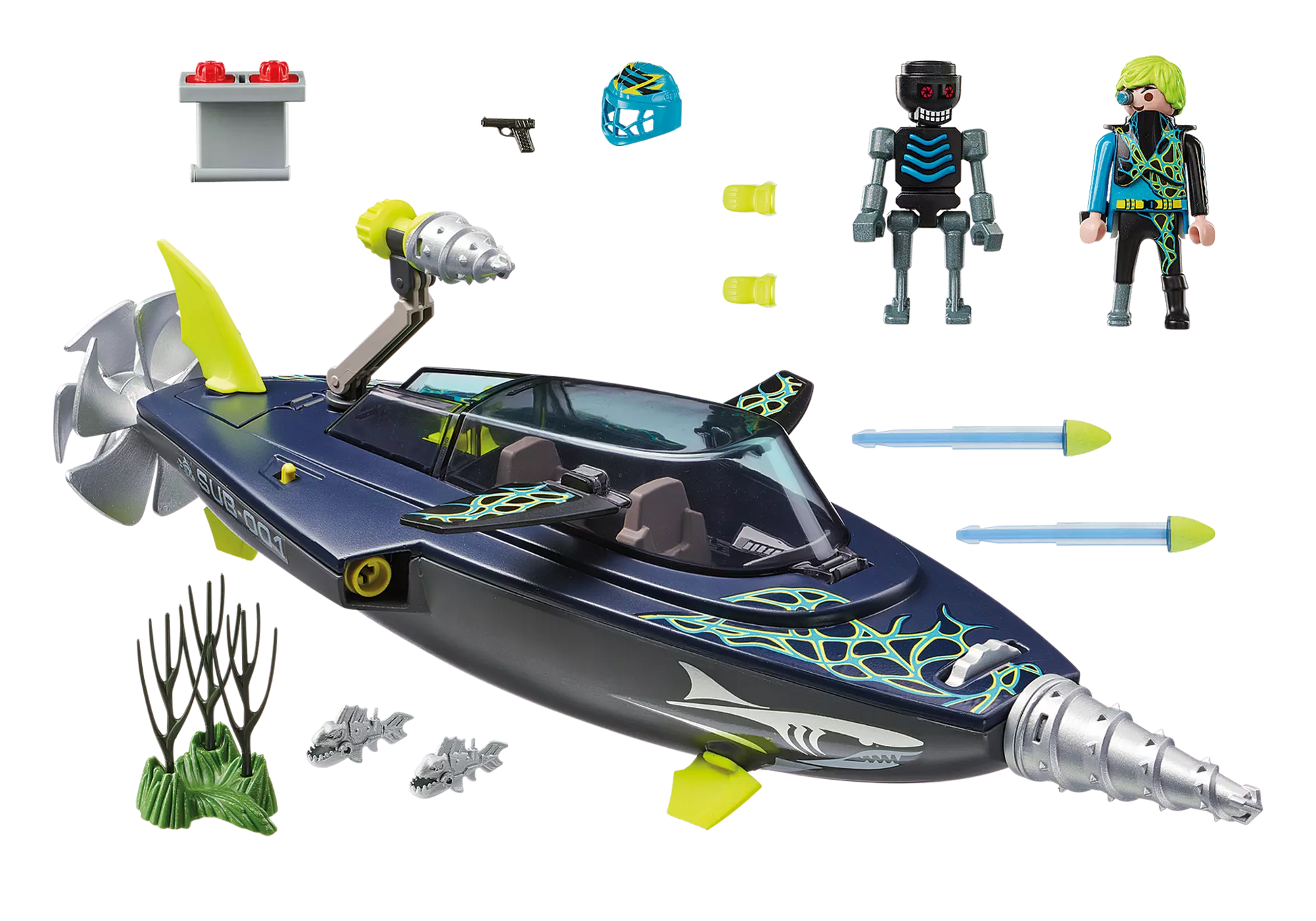Playmobil 70005 Top Agents Team S.H.A.R.K. Drill Destroyer - plegobil