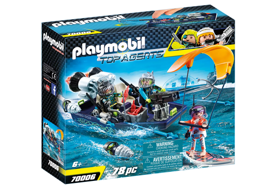 Playmobil 70006 Top Agents Team S.H.A.R.K. Harpoon Craft - plegobil