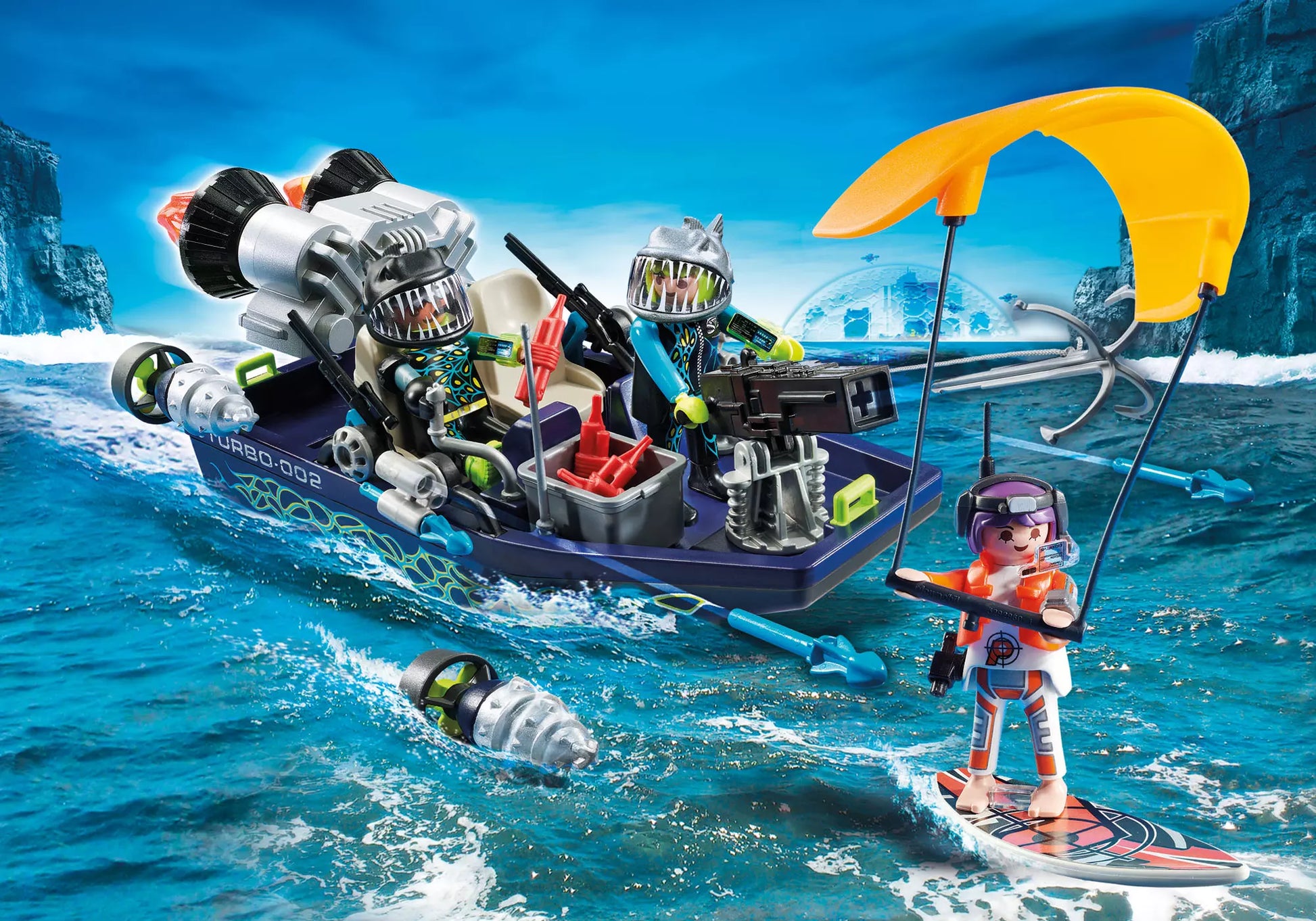 Playmobil 70006 Top Agents Team S.H.A.R.K. Harpoon Craft - plegobil
