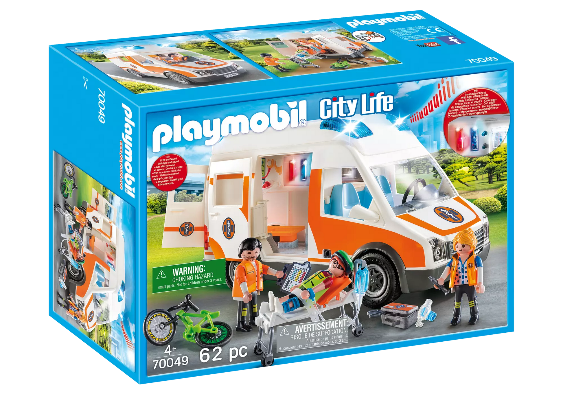 Playmobil 70049 City Life Rettungswagen mit Licht und Sound - plegobil