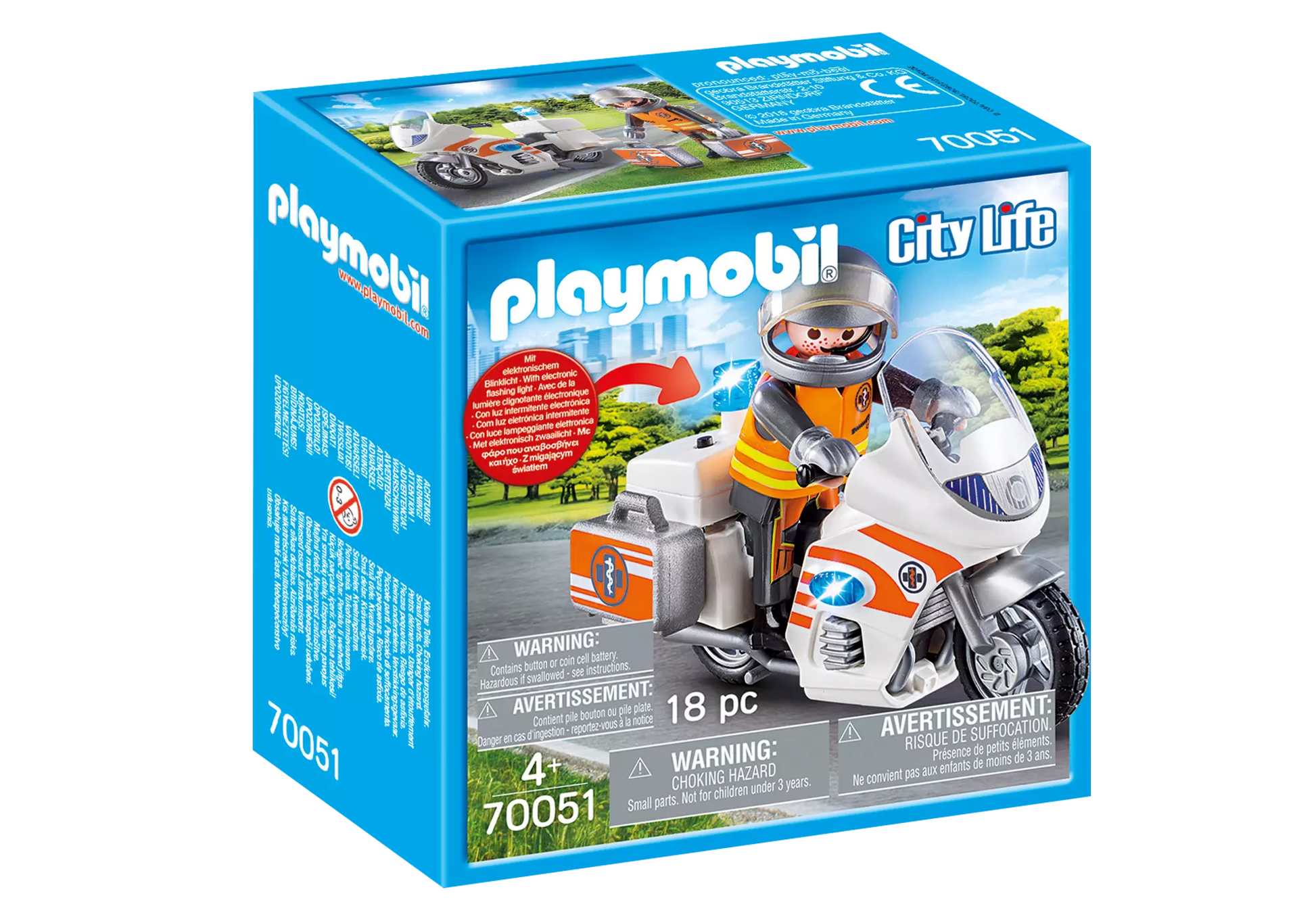 Playmobil 70051 City Life Notarztmotorrad mit Blinklicht - plegobil