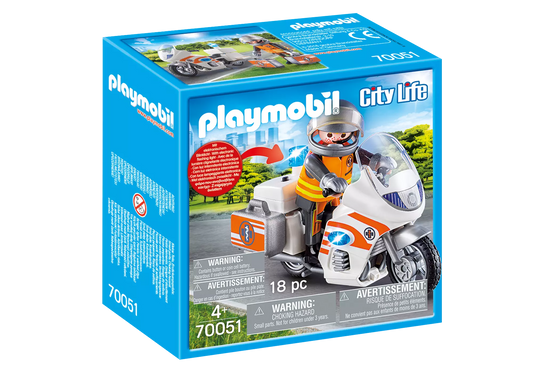 Playmobil 70051 City Life Notarztmotorrad mit Blinklicht - plegobil