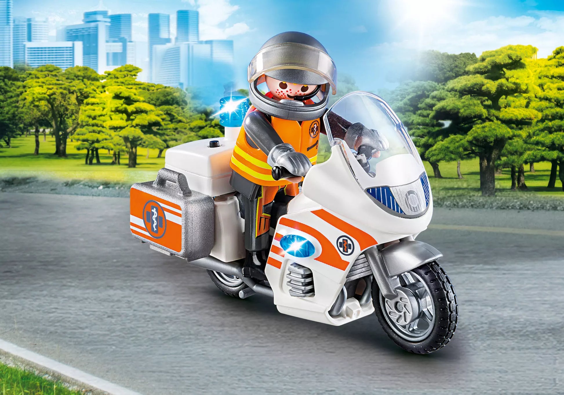 Playmobil 70051 City Life Notarztmotorrad mit Blinklicht - plegobil
