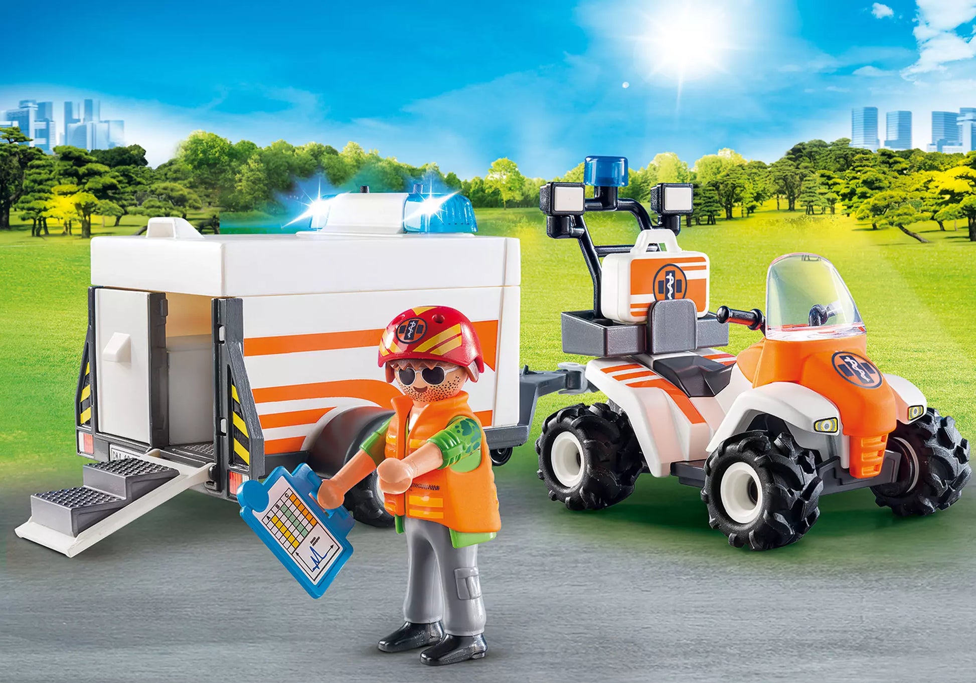 Playmobil 70053 City Life Quad mit Rettungsanhänger - plegobil