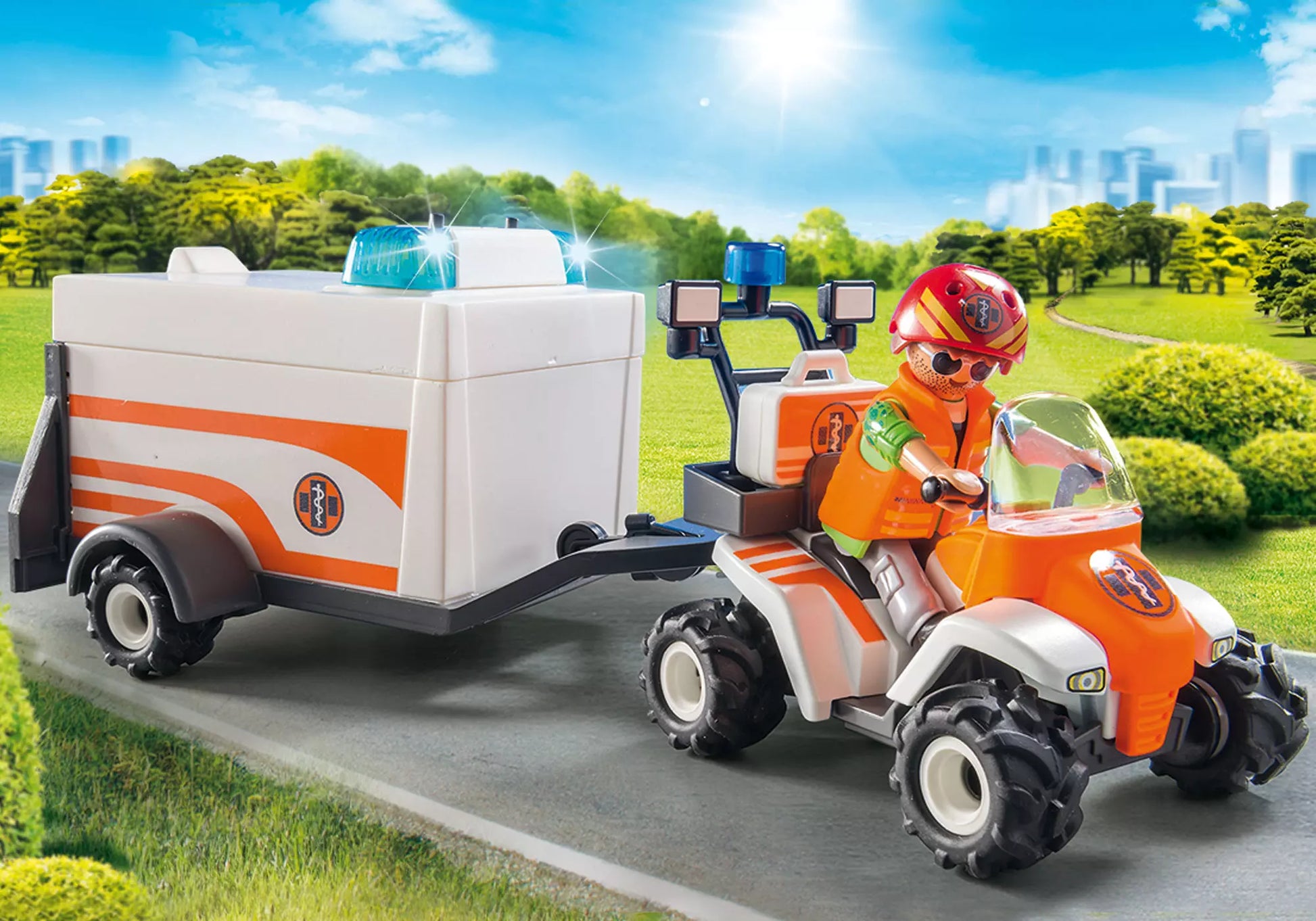 Playmobil 70053 City Life Quad mit Rettungsanhänger - plegobil