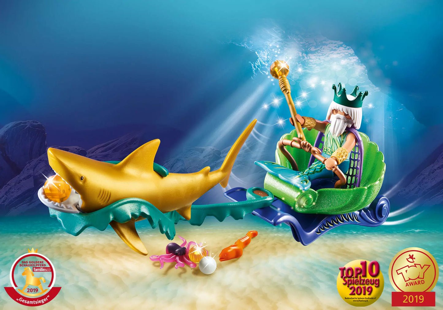 Playmobil 70097 Magic Meereskönig mit Haikutsche - plegobil