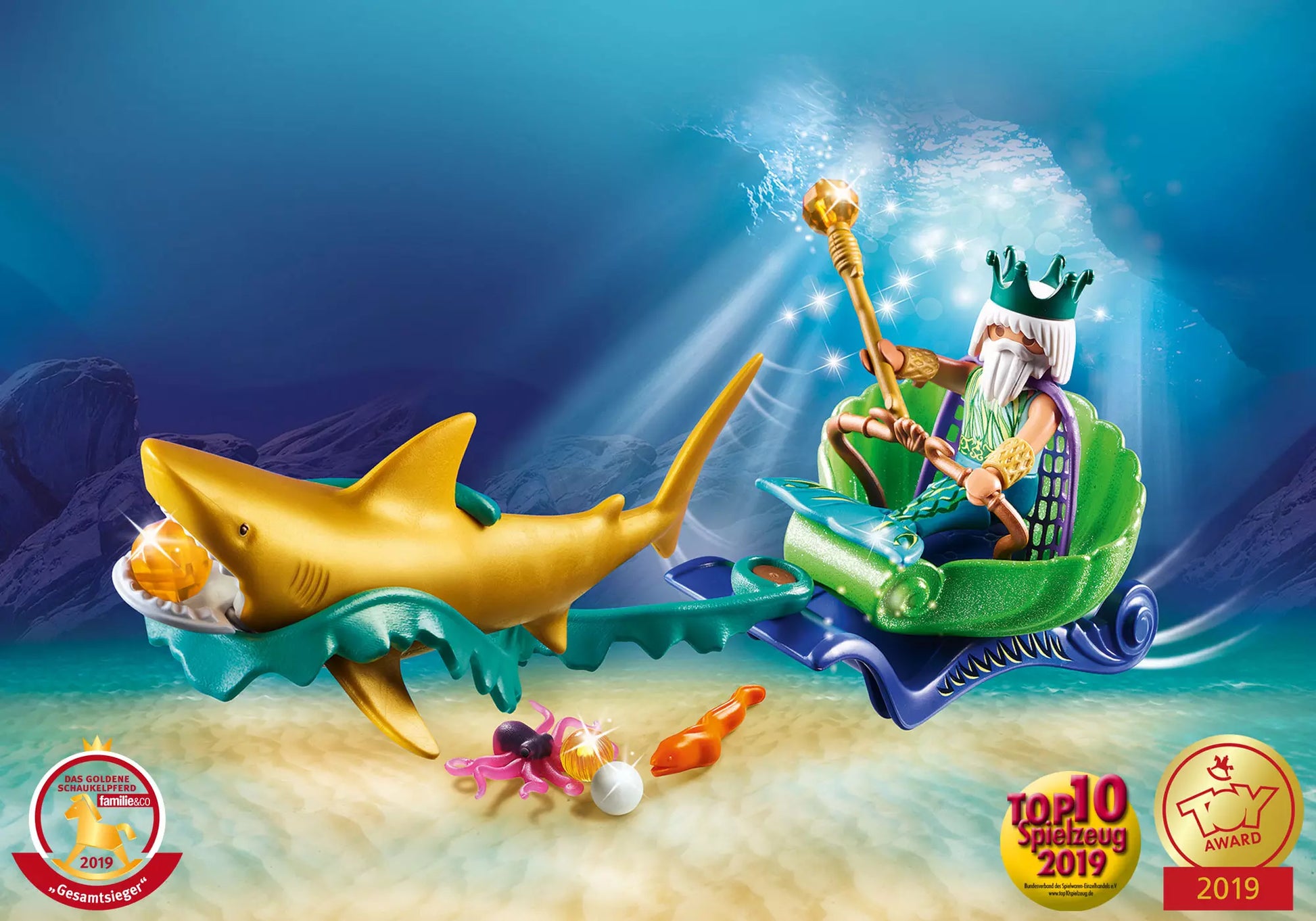 Playmobil 70097 Magic Meereskönig mit Haikutsche - plegobil