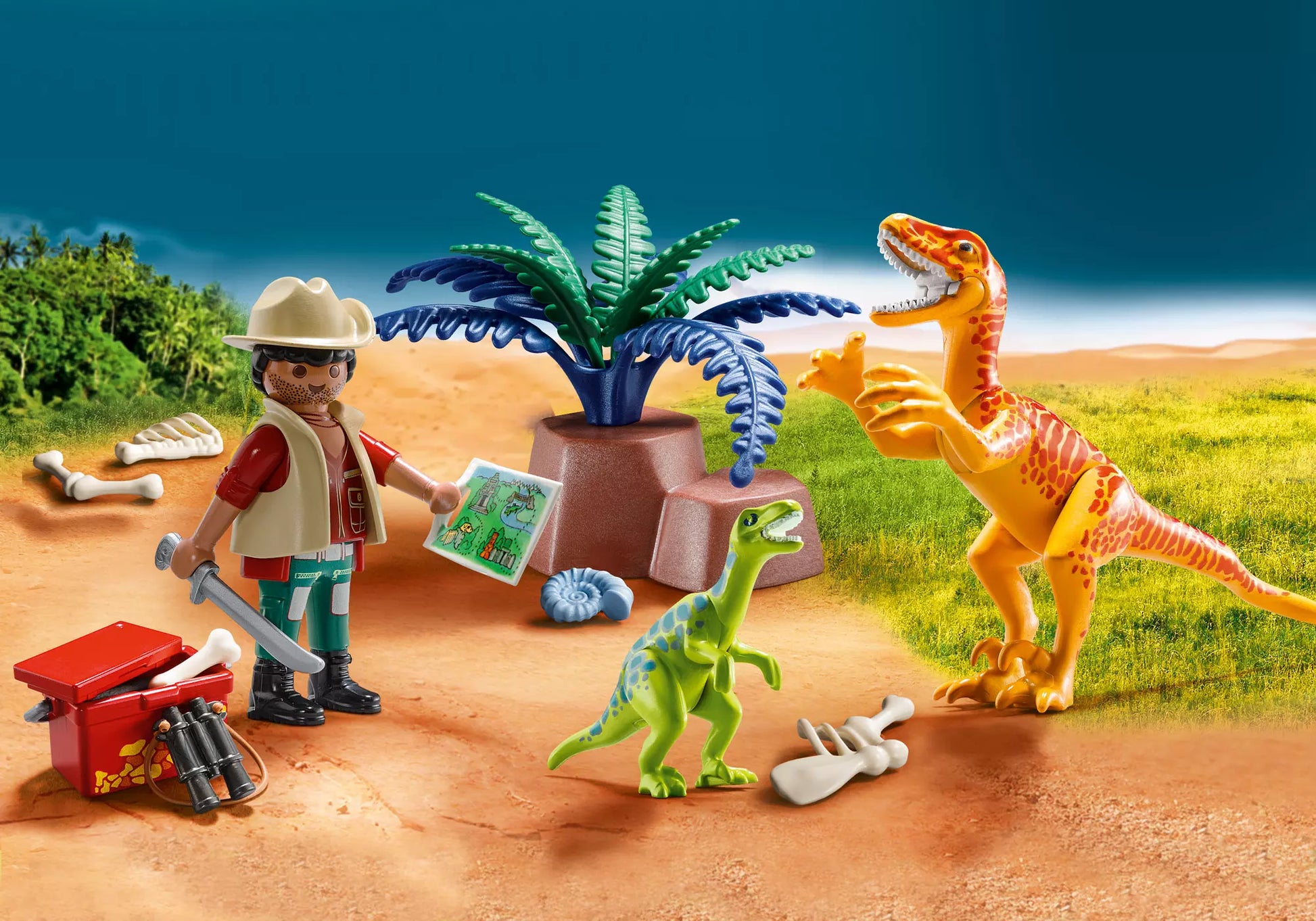 Playmobil 70108 Dinos Carry Case Dinosaurier Forscher - plegobil