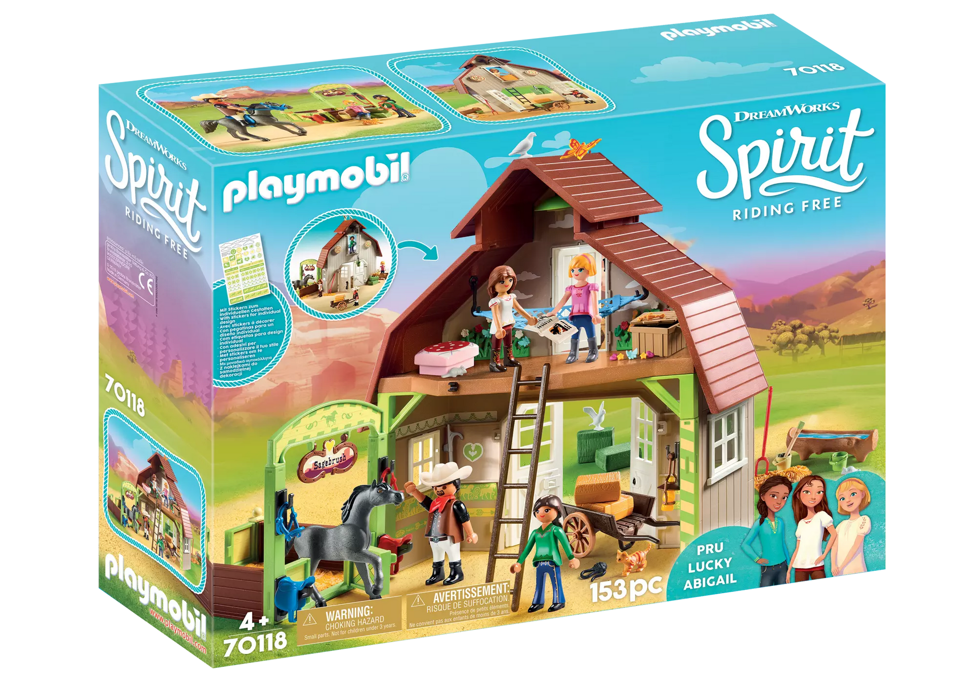 Playmobil 70118 Spirit Stall mit Lucky, Pru & Abigail - plegobil