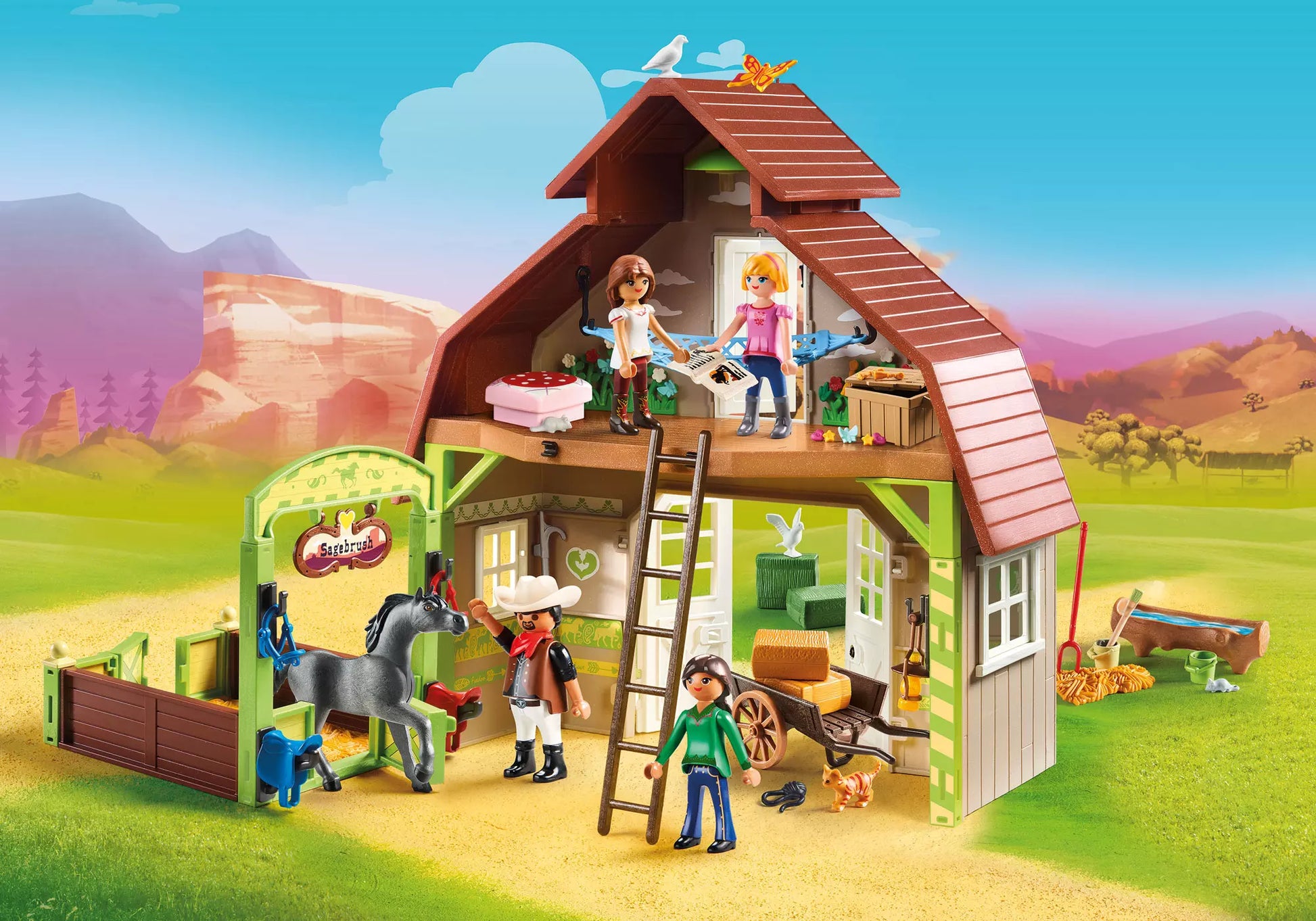 Playmobil 70118 Spirit Stall mit Lucky, Pru & Abigail - plegobil