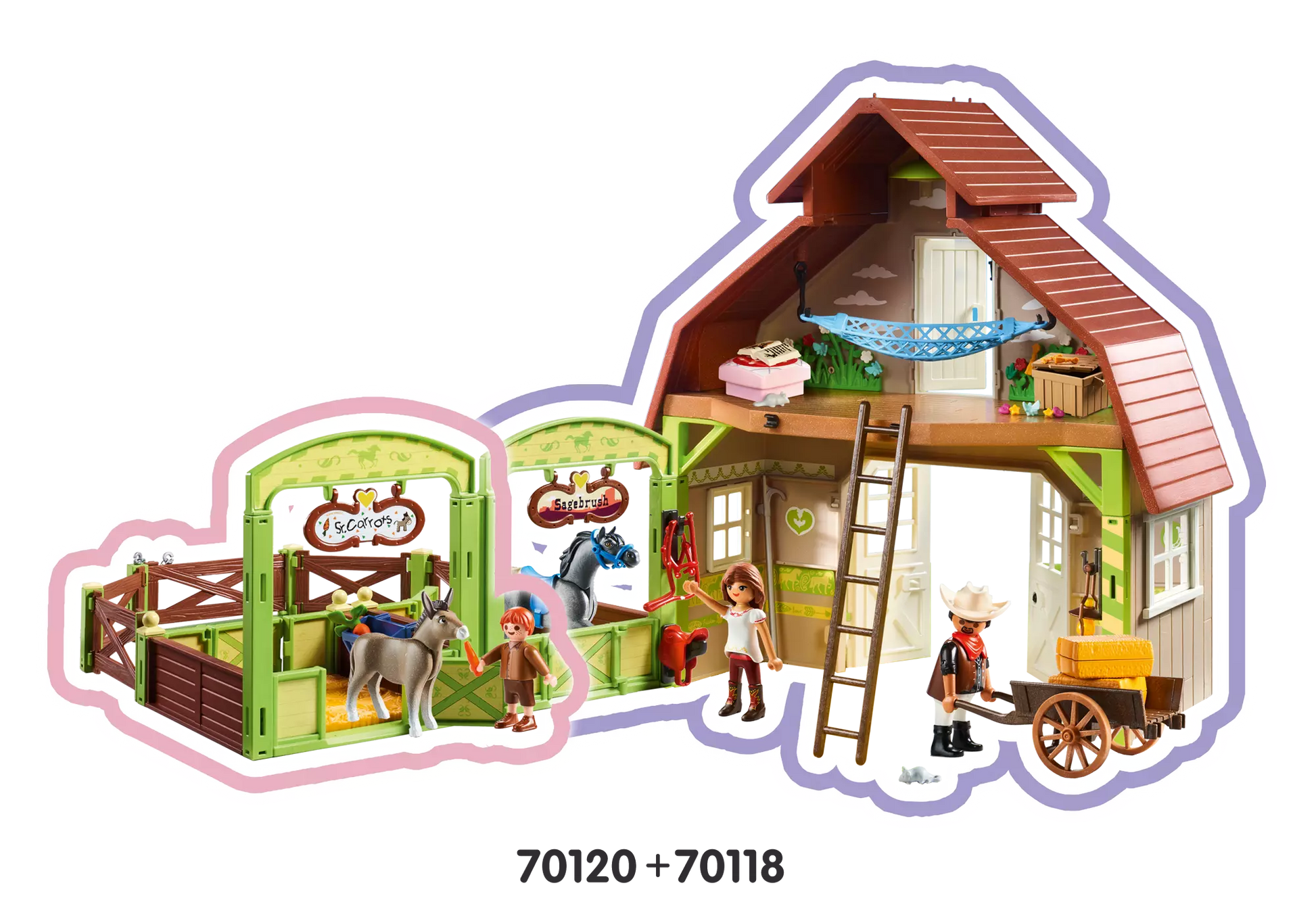 Playmobil 70118 Spirit Stall mit Lucky, Pru & Abigail - plegobil