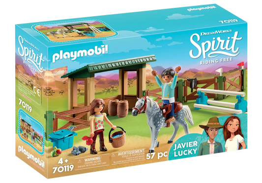 Playmobil 70119 Spirit Reitplatz mit Lucky & Javier - plegobil