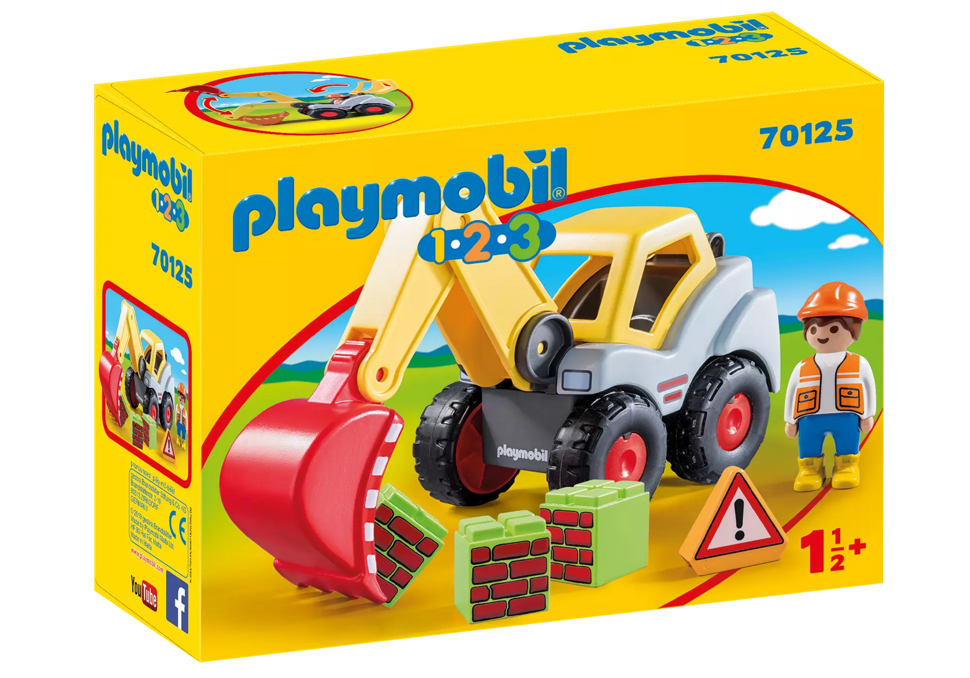 Playmobil 70125 1-2-3 Schaufelbagger - plegobil