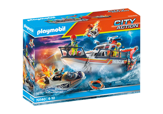 Playmobil 70140 City Action Seenot: Löscheinsatz mit Rettungskreuzer - plegobil