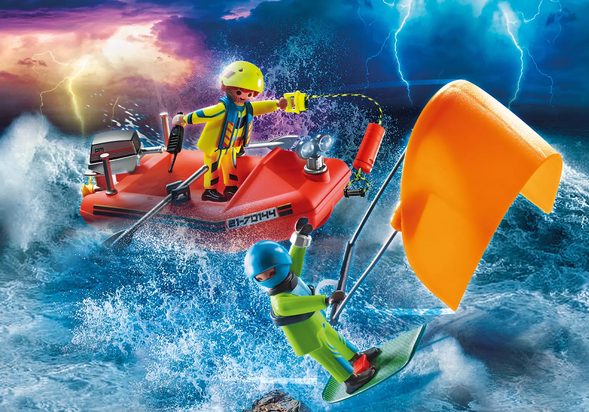 Playmobil 70144 City Action Seenot: Kitesurfer-Rettung mit Boot - plegobil