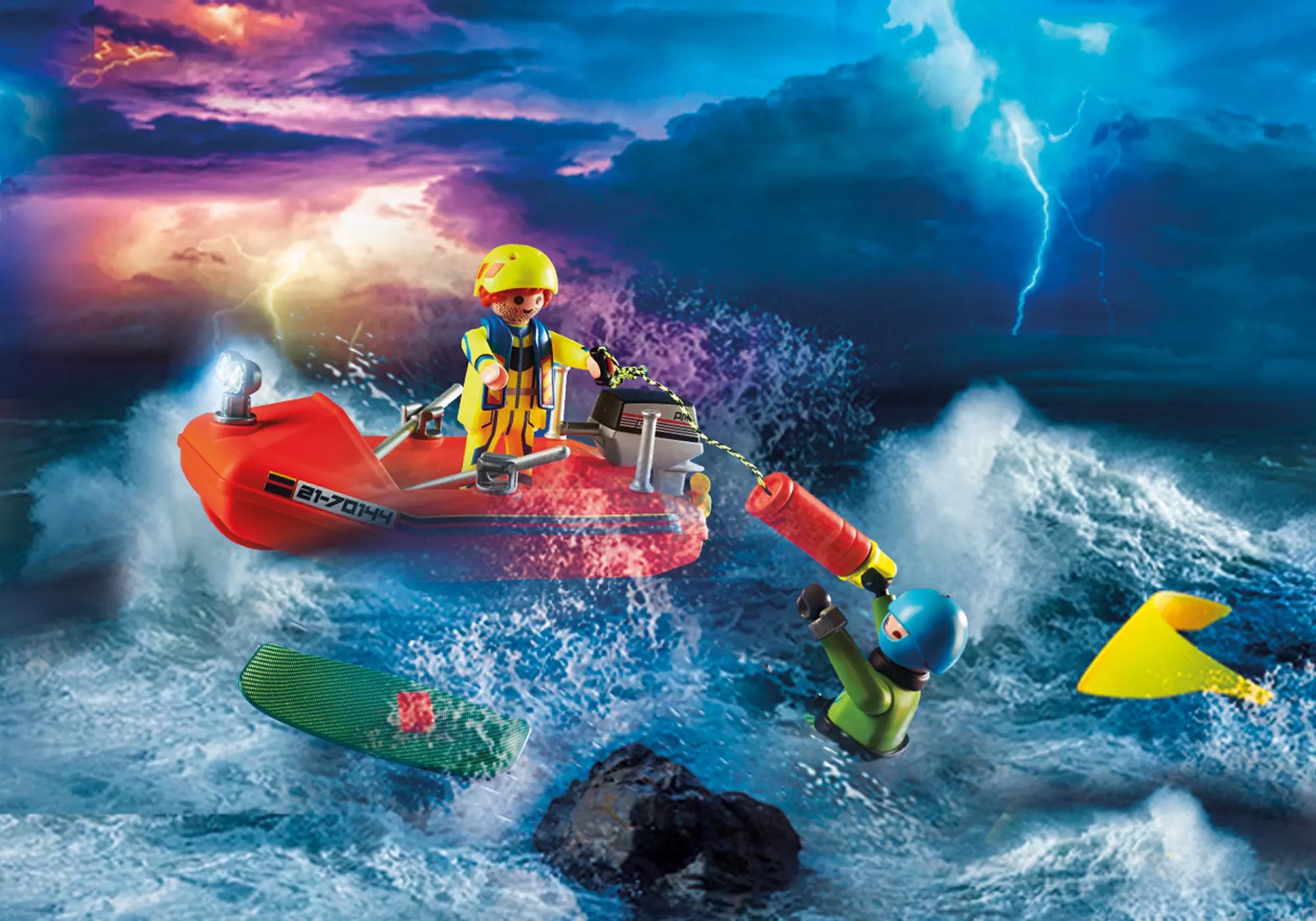 Playmobil 70144 City Action Seenot: Kitesurfer-Rettung mit Boot - plegobil