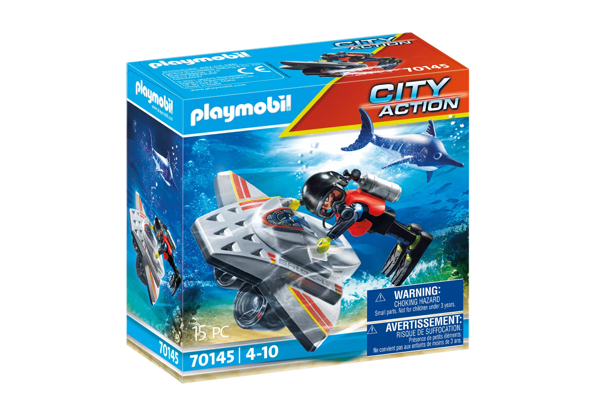 Playmobil 70145 City Action Seenot Tauchscooter Rettungseinsatz - plegobil