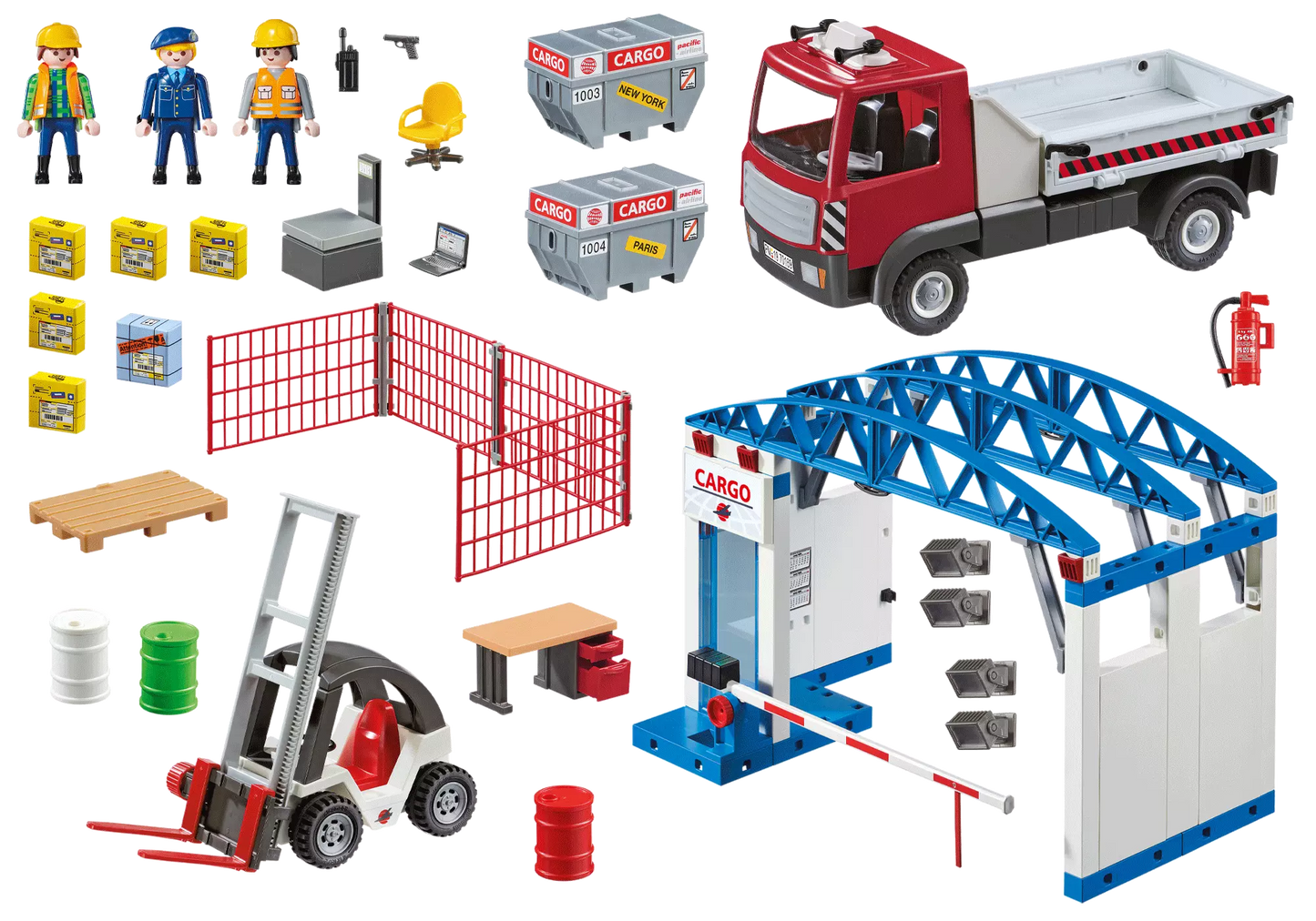 Playmobil 70169 City Action Cargo-Halle mit Transportfahrzeugen - plegobil