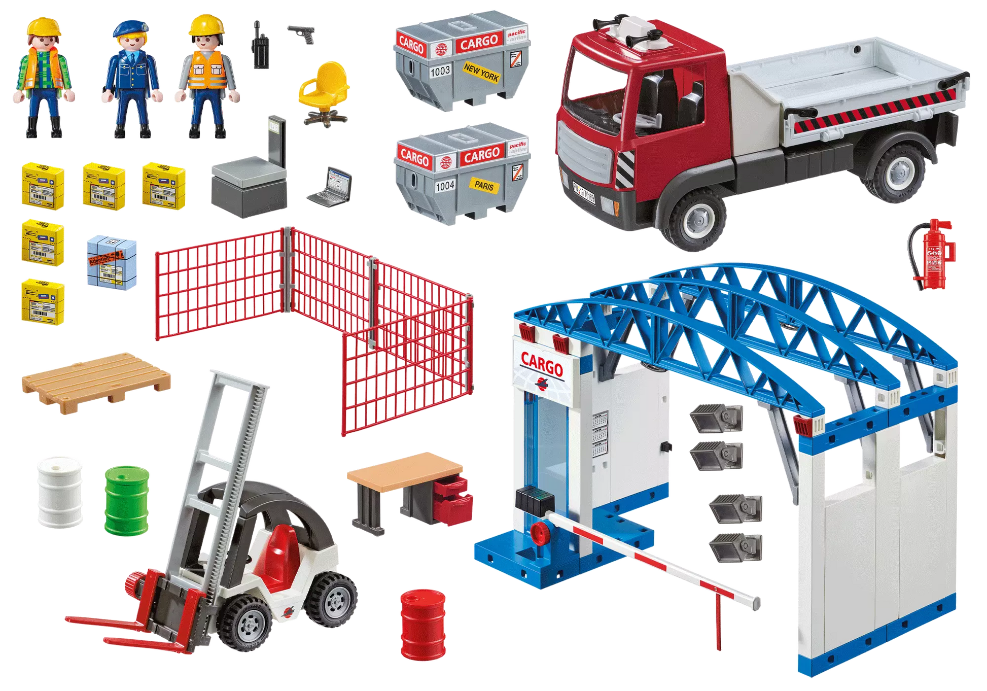 Playmobil 70169 City Action Cargo-Halle mit Transportfahrzeugen - plegobil