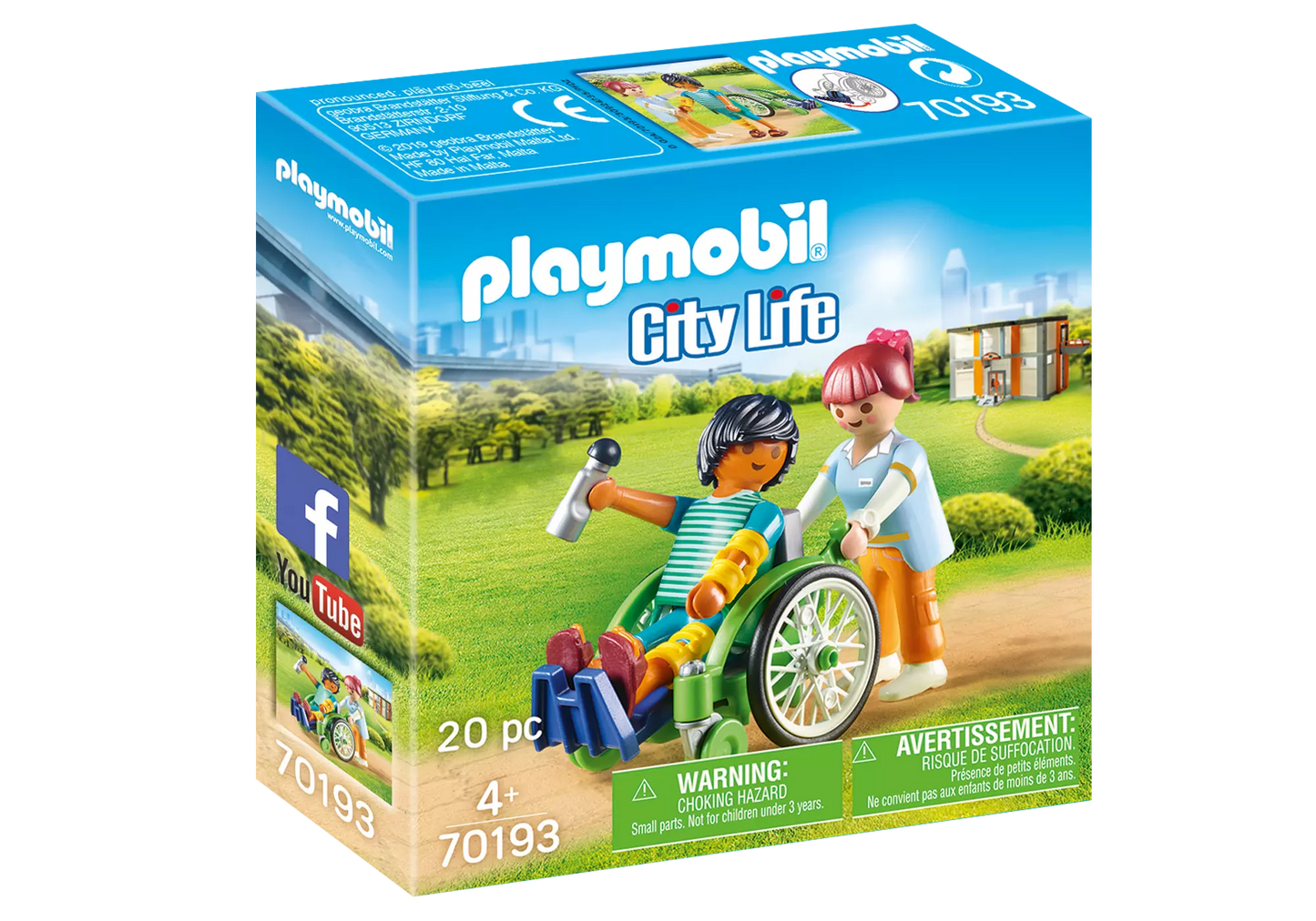 Playmobil 70193 City Life Patient im Rollstuhl - plegobil