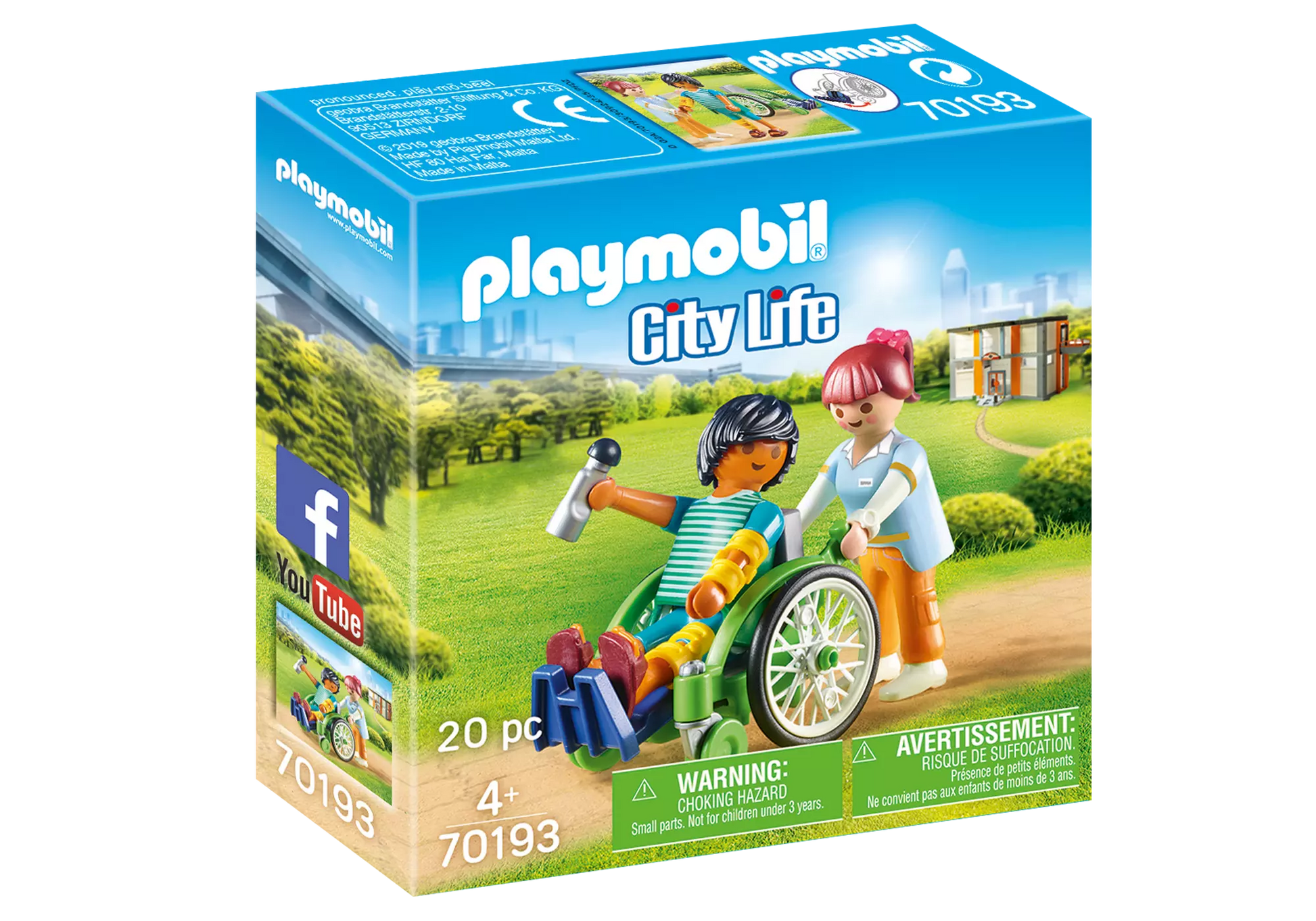 Playmobil 70193 City Life Patient im Rollstuhl - plegobil