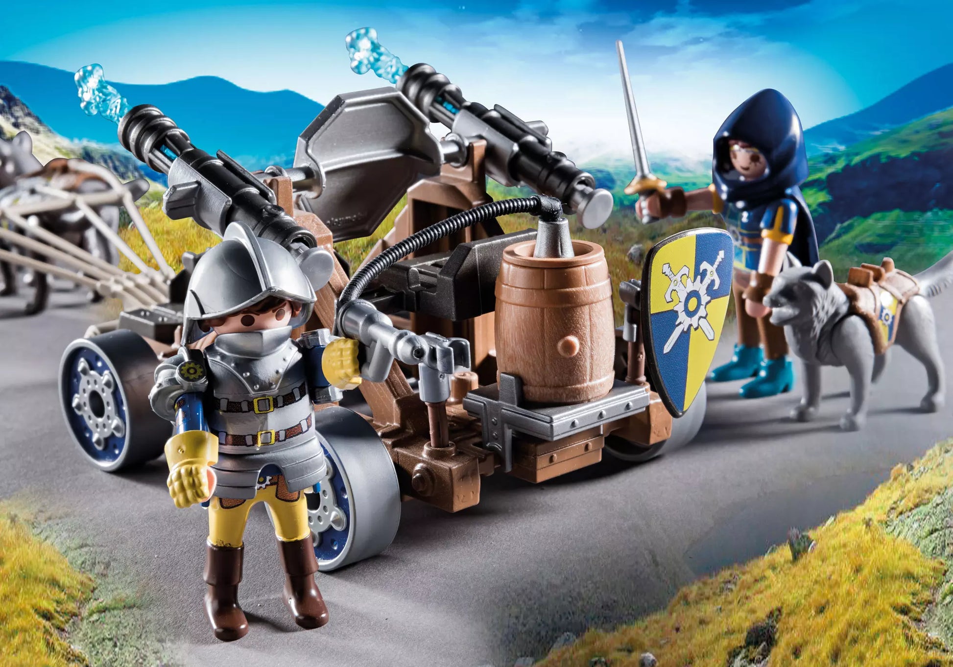Playmobil 70225 Novelmore Wolfsgespann und Wasserkanone - plegobil