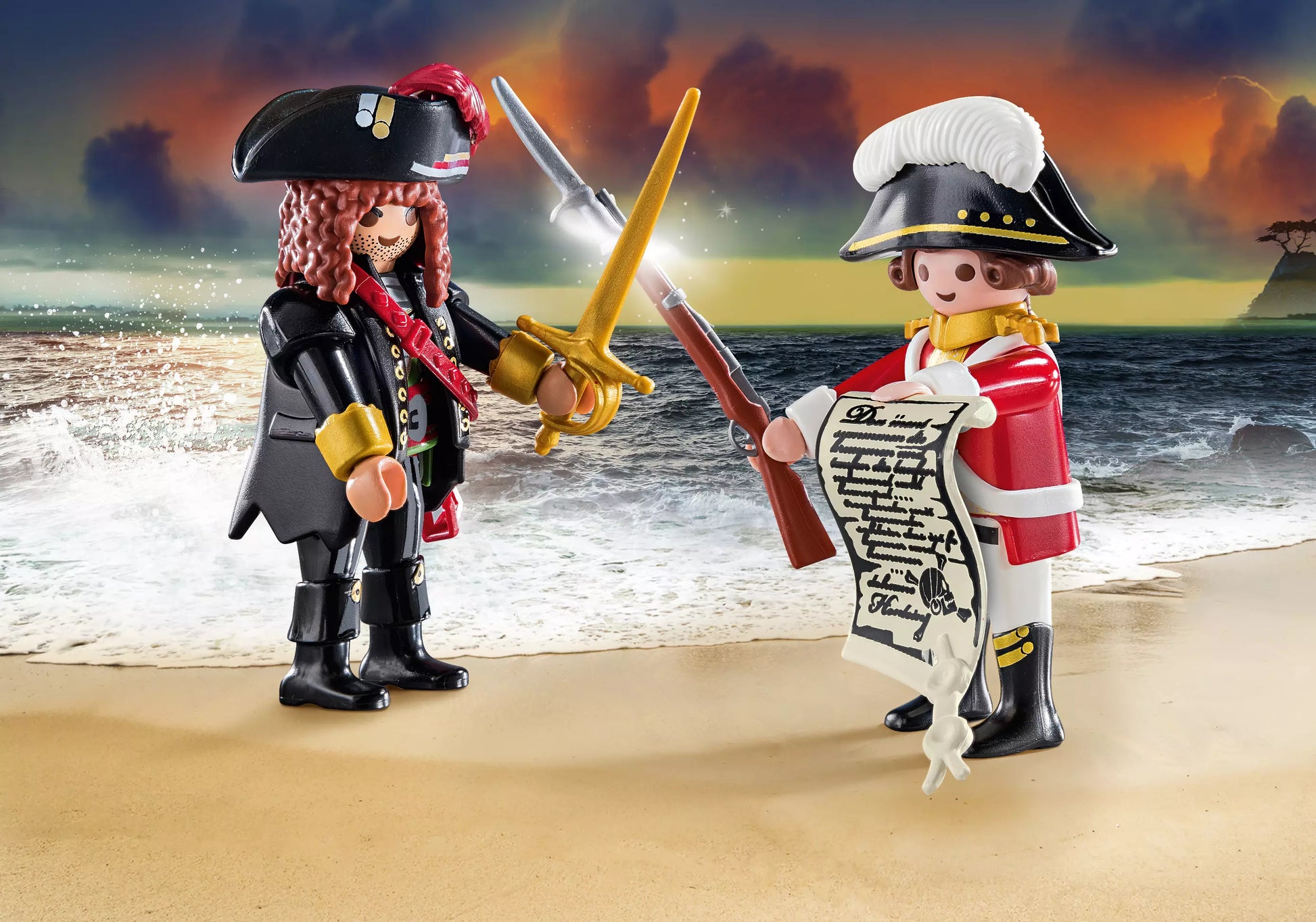 Playmobil 70273 Pirates DuoPack Piratenkapitän und Rotrock - plegobil