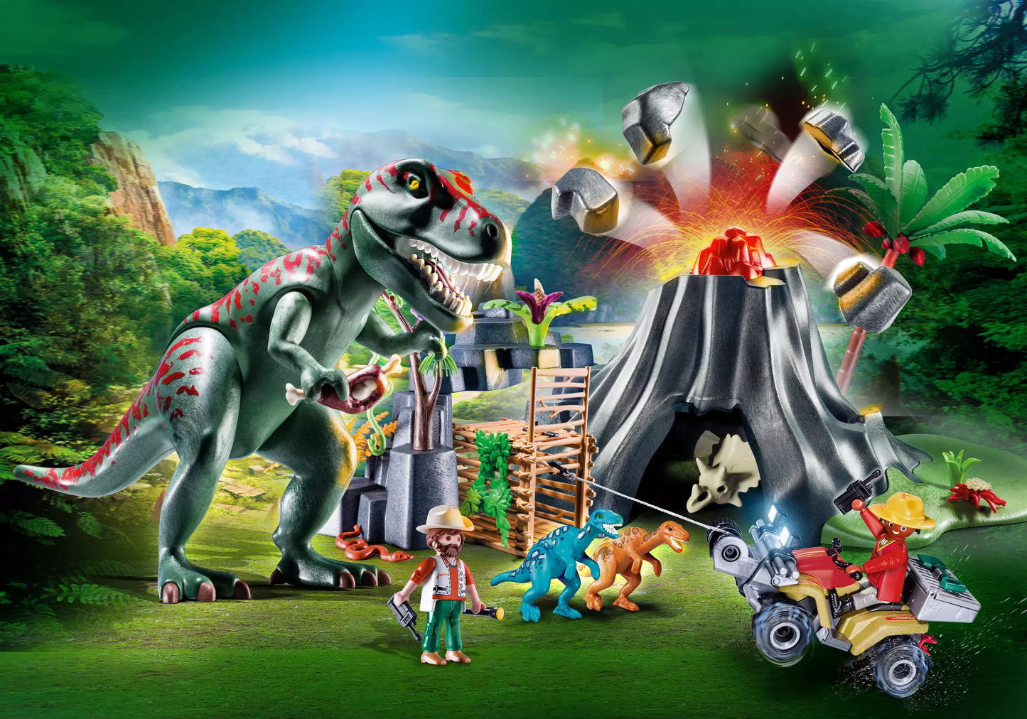 Playmobil 70327 Dinos XXL T-Rex Dinosaurier mit Vulkanausbruch - plegobil