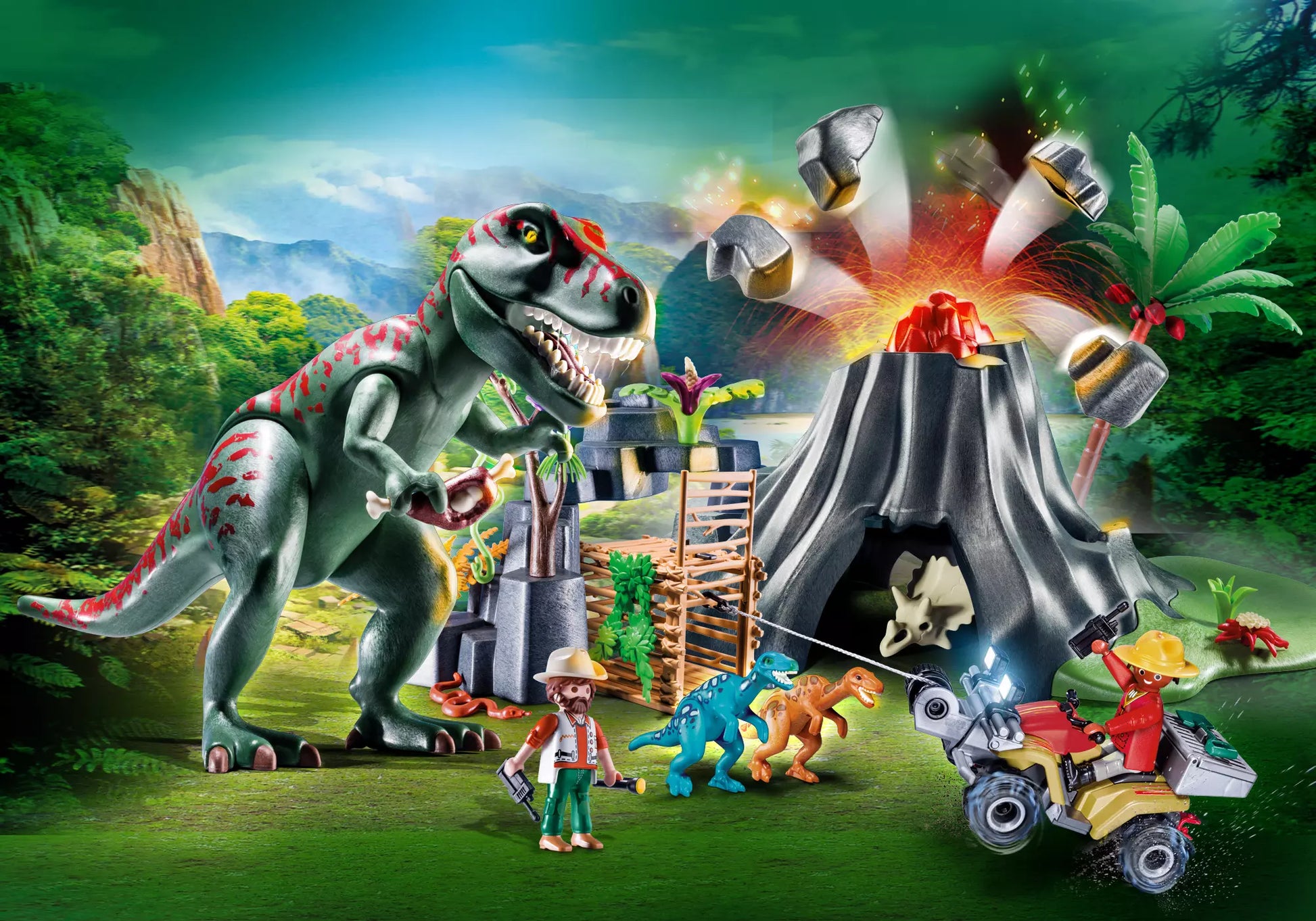 Playmobil 70327 Dinos XXL T-Rex Dinosaurier mit Vulkanausbruch - plegobil